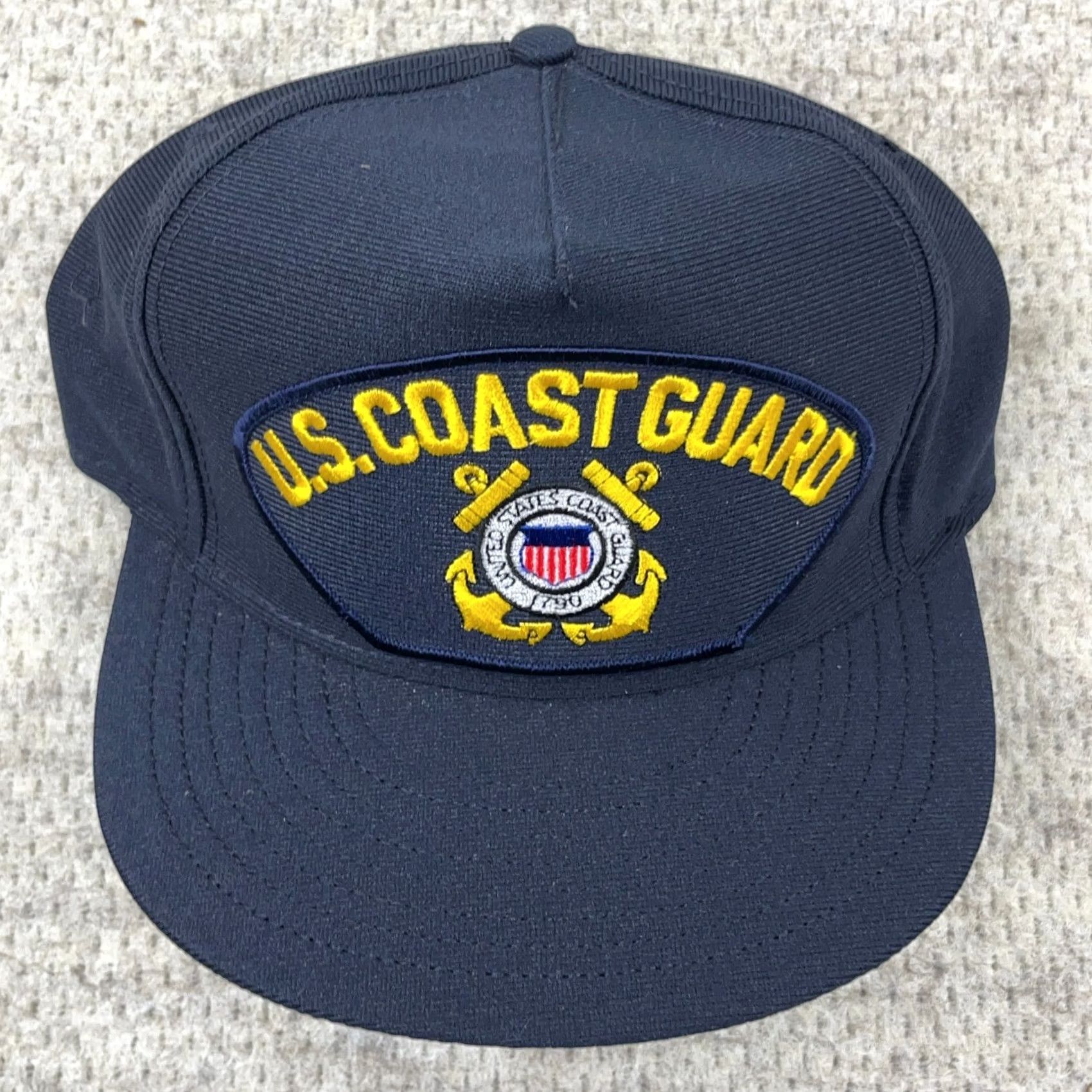Vintage VINTAGE Eagle Crest US Coast Guard Hat Cap Snapback One Size Blue 90s USA Crest Patch Mens Cap Size ONE SIZE - 4 Thumbnail