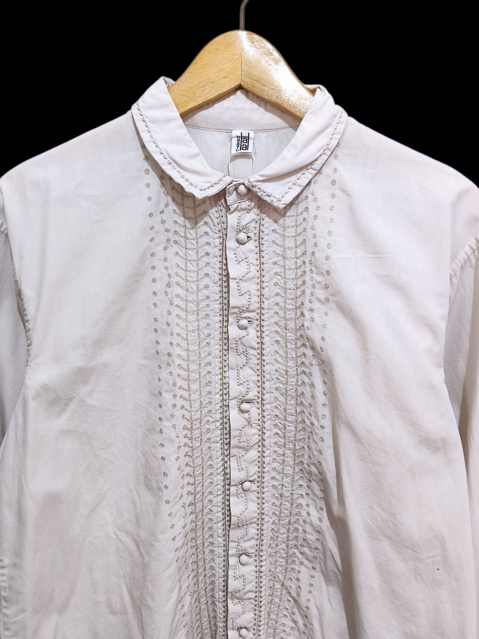 Issey Miyake 💥Issey Miyake Haat Embroidery Blouse Size XS / US 0-2 / IT 36-38 - 3 Thumbnail