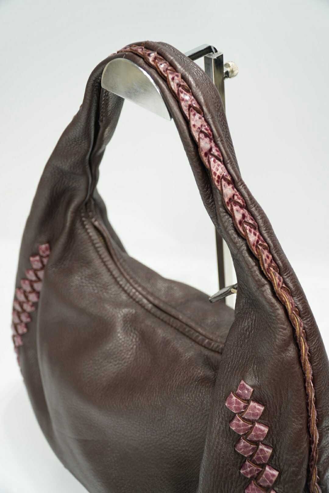 Bottega Veneta Bottega Veneta Brown Leather Hobo Bag Woven Design Size ONE SIZE - 4 Thumbnail