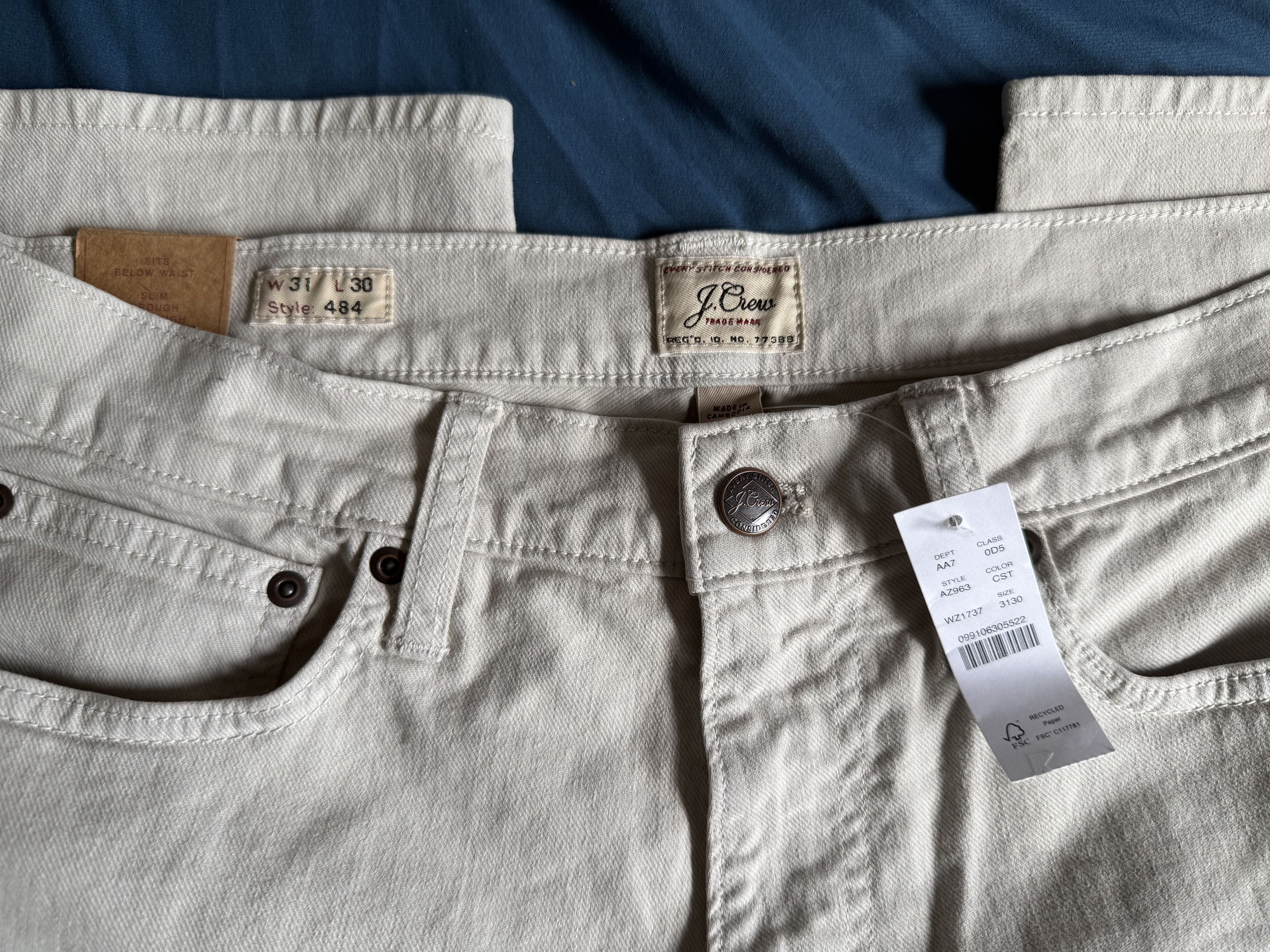 J.Crew J. Crew 484 Slim Fit Garment Dyed Pant 31x30 $118 Size US 31 - 4 Thumbnail