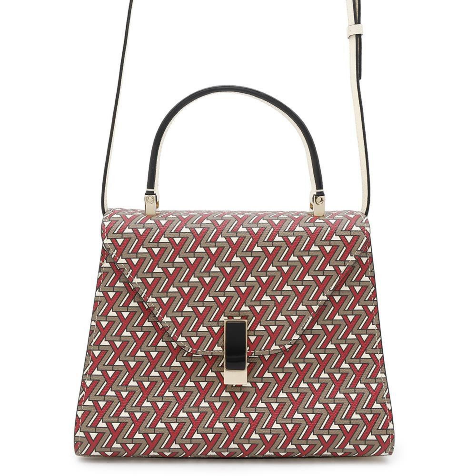 Valextra Handbag Iside Mini Leather 2Way Shoulder Bag White in Red, Women's