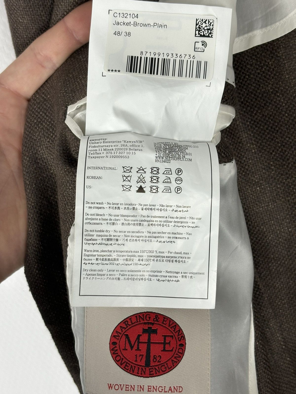 Suitsupply Marling Evans Havana Patch-HL Linen-Wool Casual Sport Blazer Coat Jacket Size 48S - 13 Thumbnail