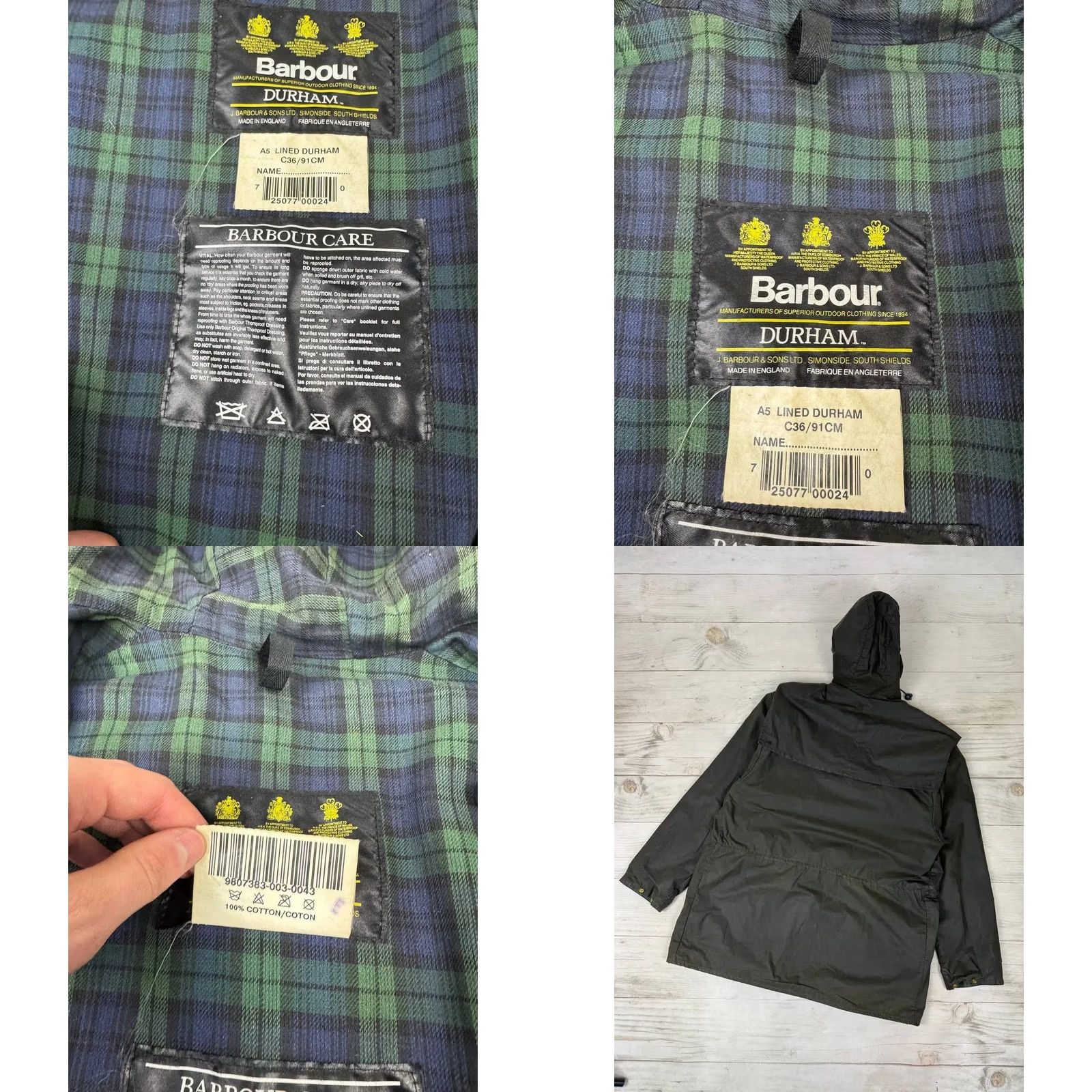 Barbour VINTAGE Barbour Jacket Waxed Durham Cotton Green Barbour Jacket Men S Size S Size US S / EU 44-46 / 1 - 11 Thumbnail