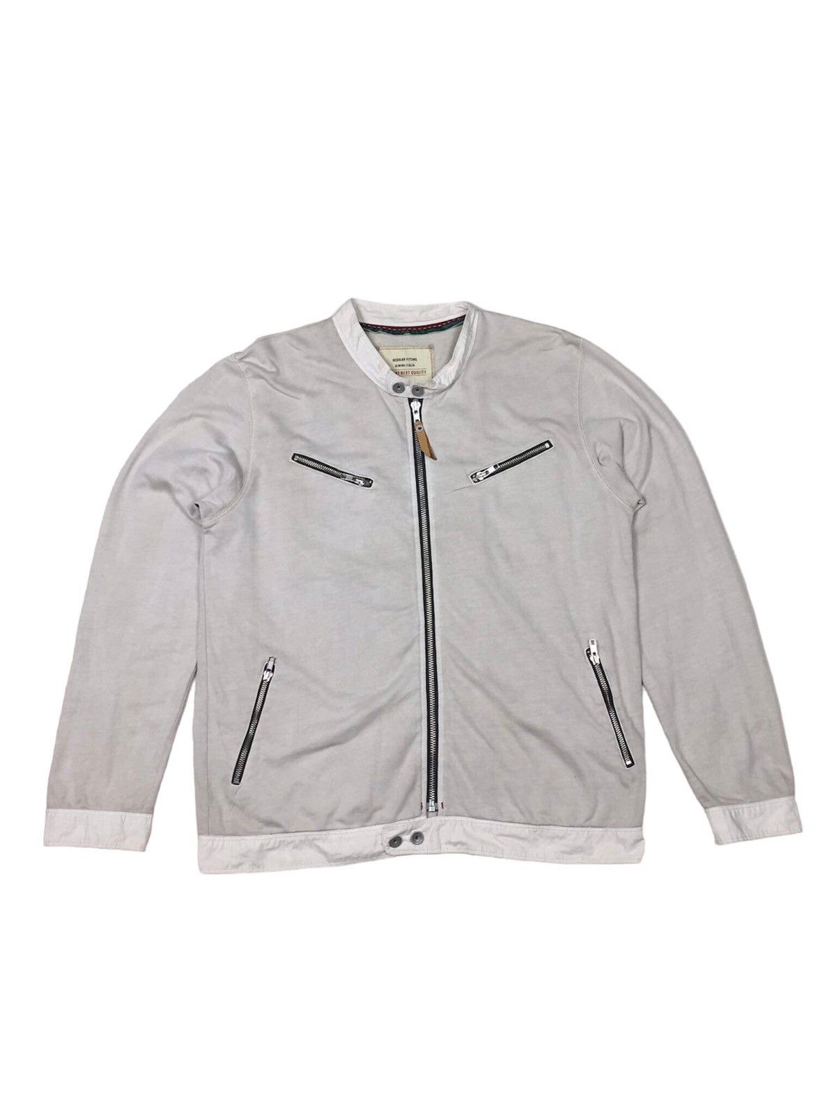 image of Vintage Ball Riders Full Zipper Jacket in Beige, Men's (Size Medium)