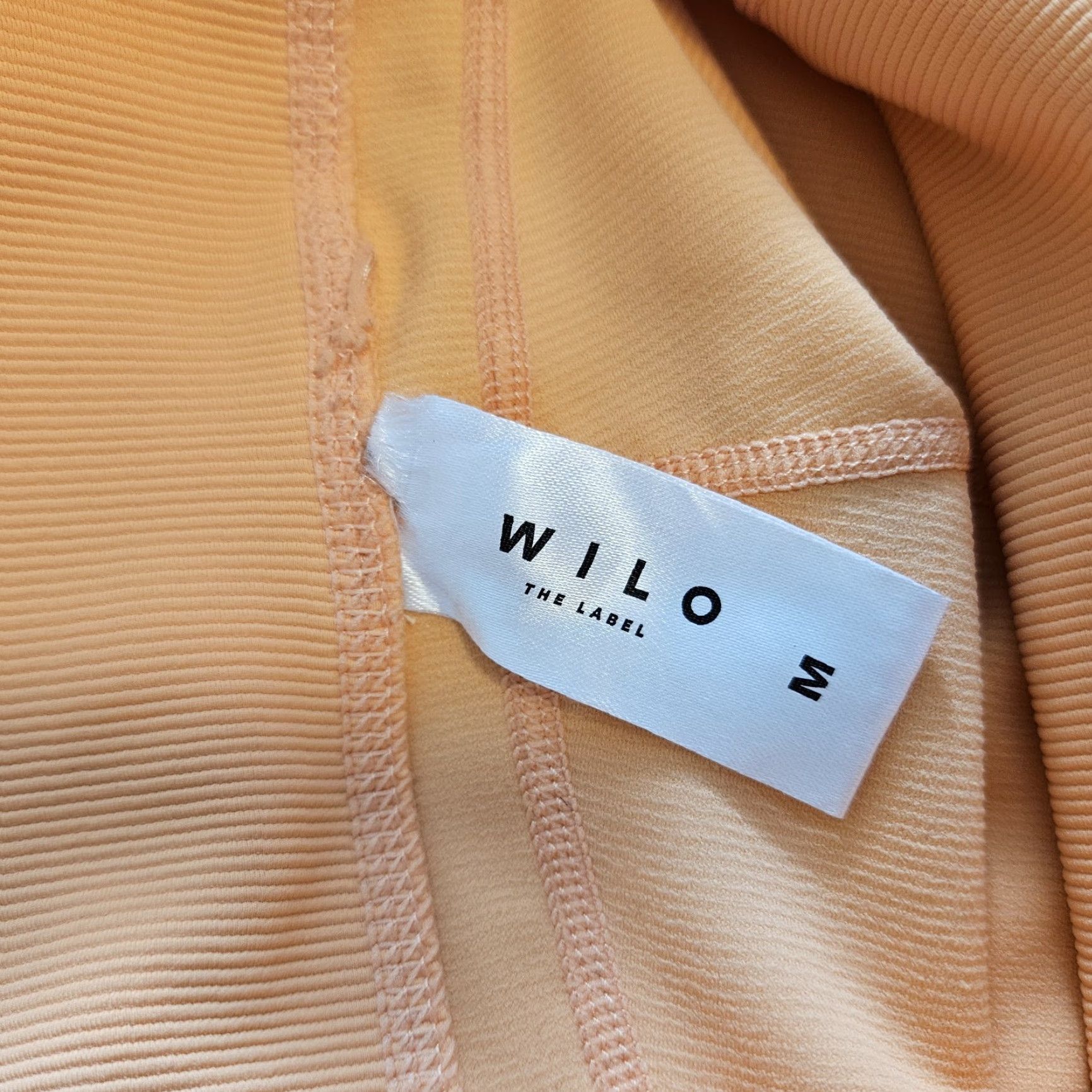 Vintage Wilo The Label Leggings Womens Orange Ribbed High Rise Ruched Hem Size M Regular Inseam 24" Ankle Activewear Size 32" / US 10 / IT 46 - 7 Thumbnail
