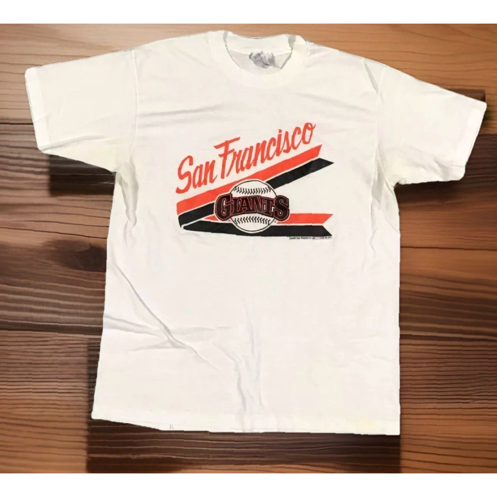 Hanes Vintage San Francisco Giants T Shirt 1988 80s Graphic Tee Size L Mens White Hanes 50/50 Polycotton Short Sleeve Vintage Sportswear/Beach Size US L / EU 52-54 / 3 - 2 Thumbnail
