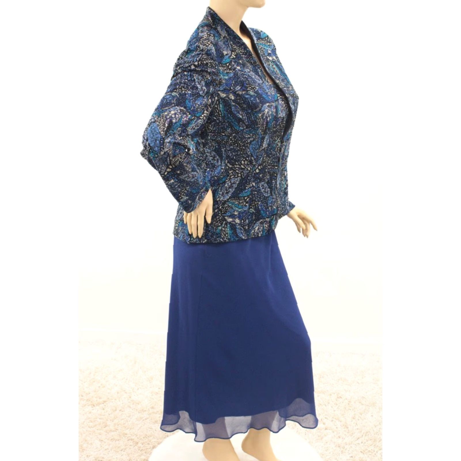 Alex Evenings VINTAGE Alex Evenings Skirt Suit Women's XL Blue Old Money Classic Glitter Sparkle Size 40" / US 18 - 5 Thumbnail