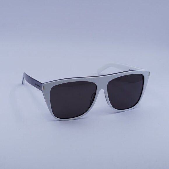 Saint Laurent SL1 020 Sunglasses White/Black Square Frame