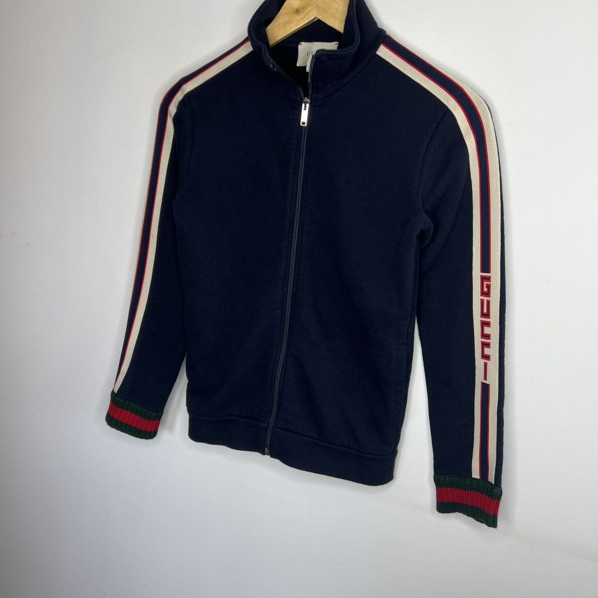 Gucci Gucci Sweatshirt ZIP Navy Stripe Sleeve Size XS / US 0-2 / IT 36-38 - 2 Thumbnail