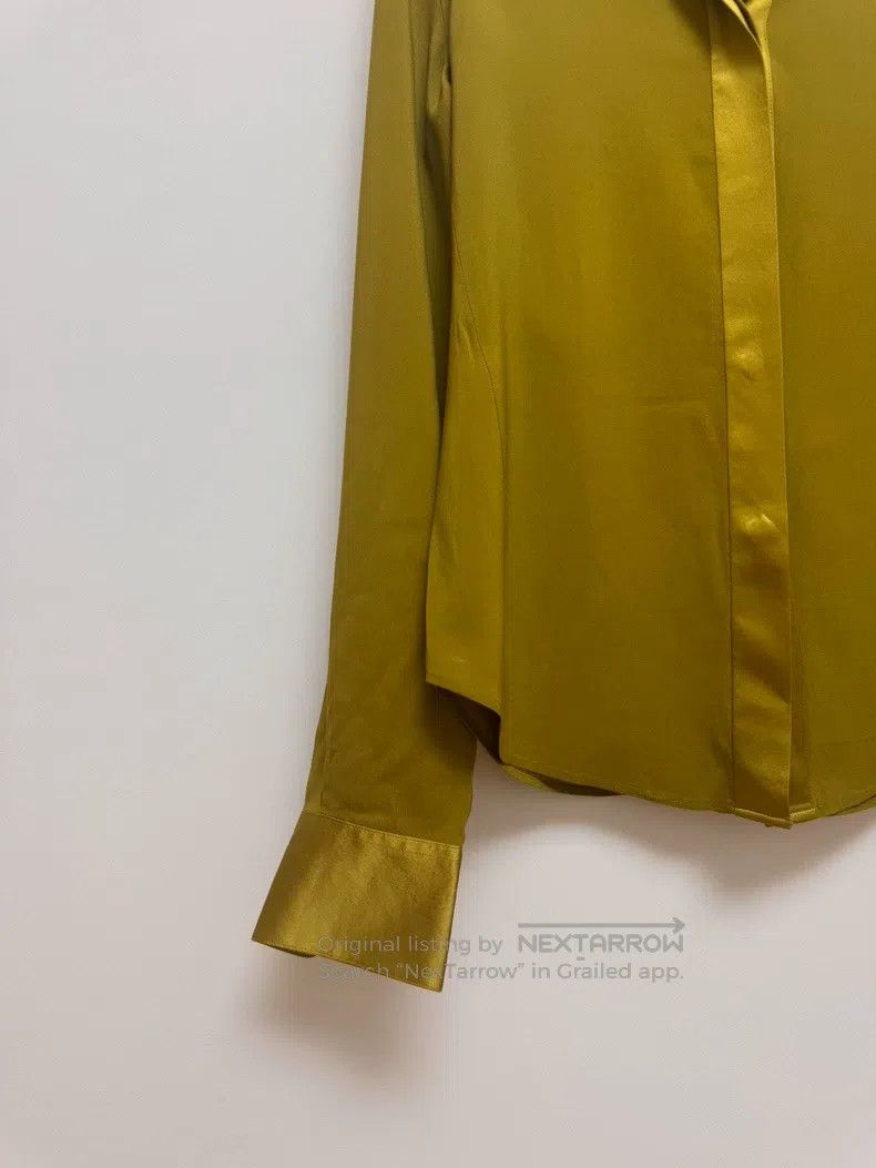 Loro Piana Loro Piana Mustard Green Silk Shirt Size S / US 4 / IT 40 - 3 Thumbnail