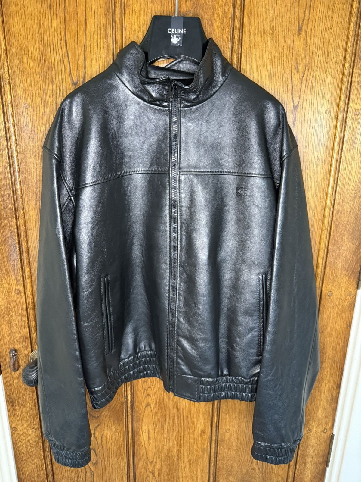 Celine FW24 Celine logo Triomphe leather tracksuit jacket 54 Hedi Size US L / EU 52-54 / 3 - 3 Thumbnail