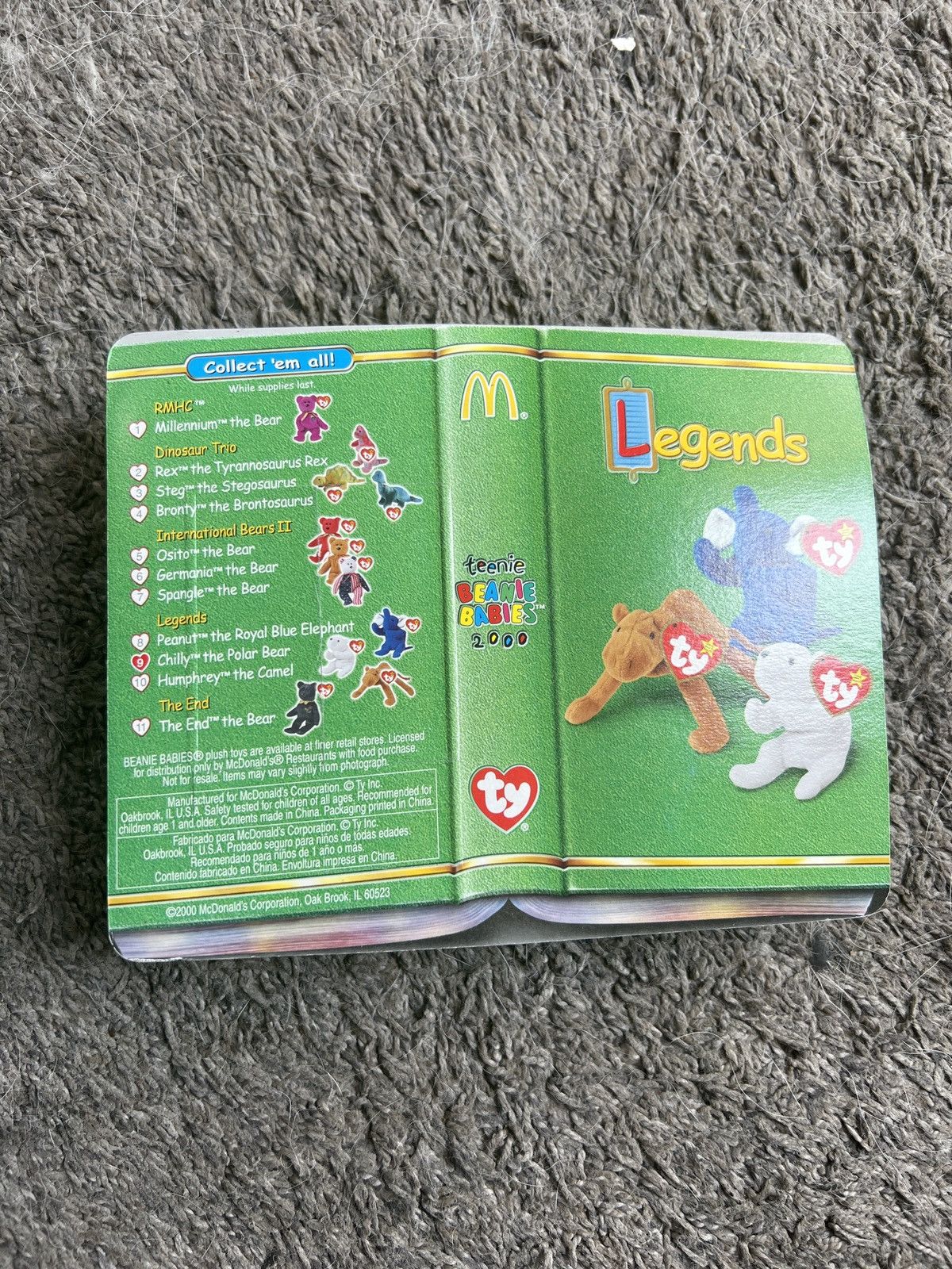 Vintage 2000 McDonald’s Ty Chilly The Polar Bear Teenie Beanie Baby Size ONE SIZE - 2 Thumbnail