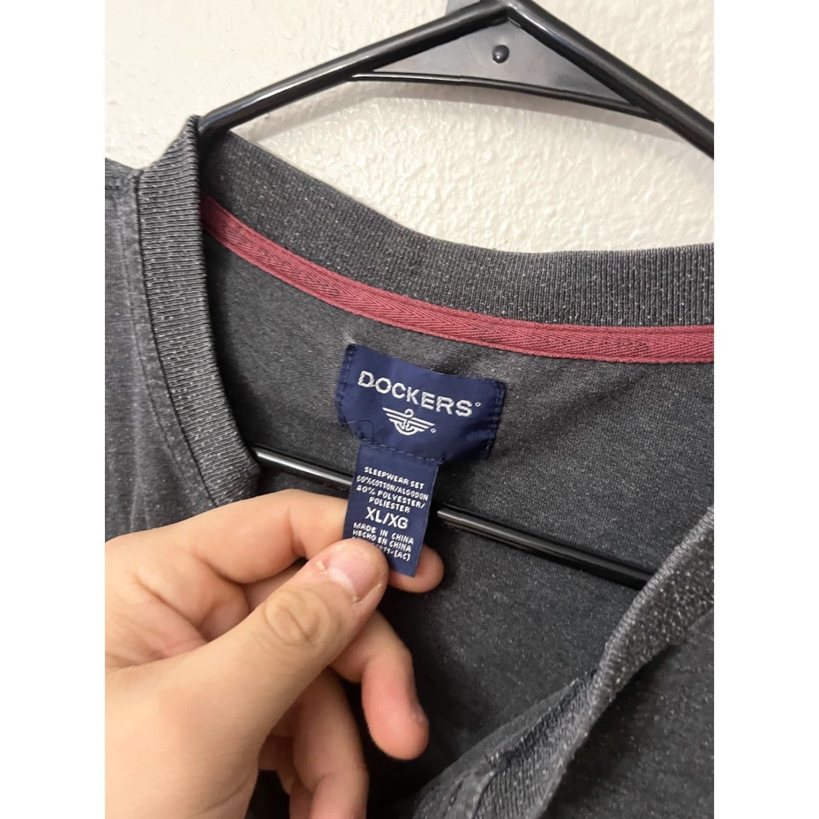 Dockers DOCKERS Shirt Men XL 100% Cotton Gray Long Sleeve Button Henley Casual Shirt Regular Fit Adults Size US XL / EU 56 / 4 - 2 Thumbnail