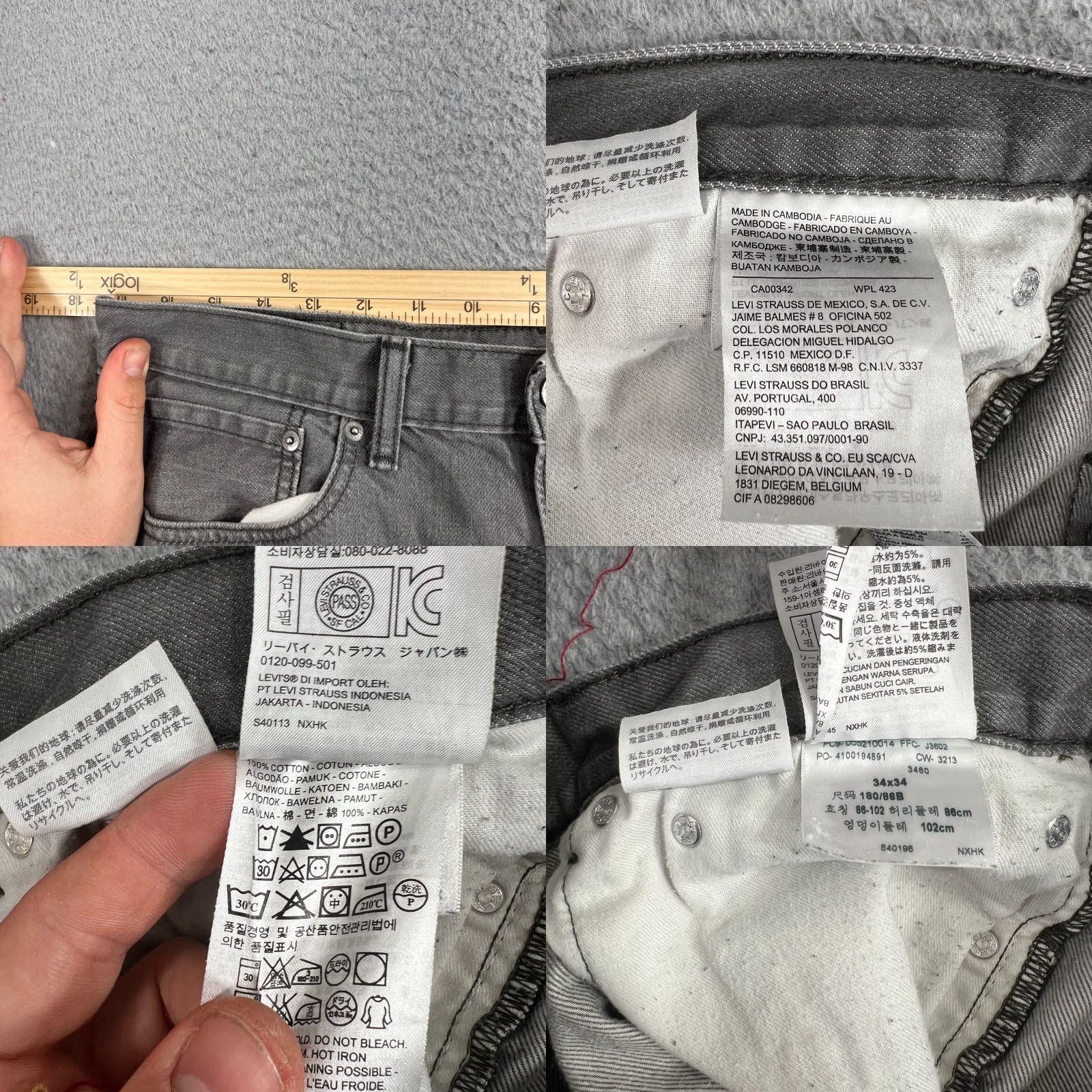 Levi's Levi's Levi's 508 Jeans Mens 34x34 Gray Regular Taper Denim Pants Tapered Leg Casual Size US 34 / EU 50 - 8 Thumbnail