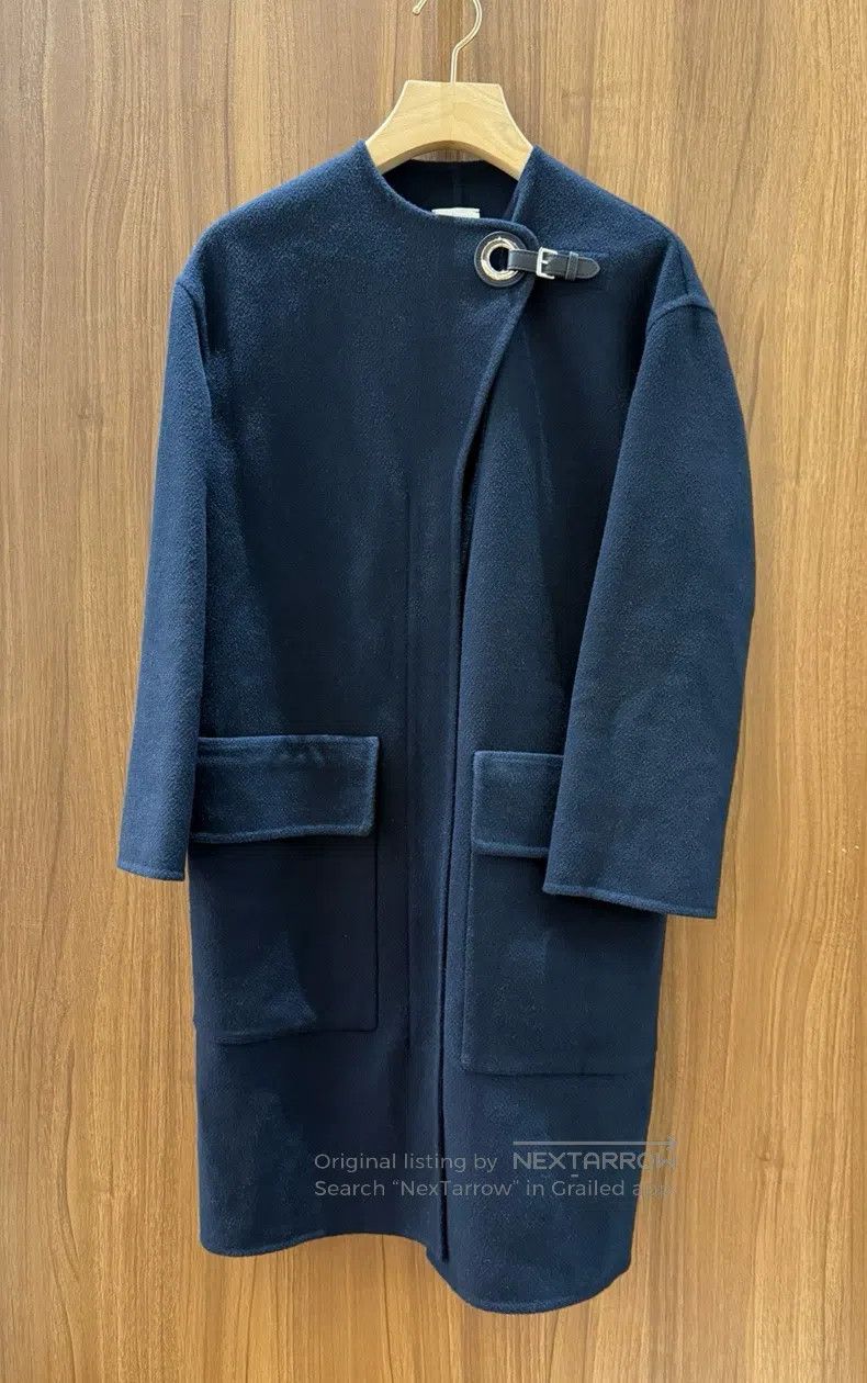 Hermes Hermes Navy Blue Cashmere Coat Size XXS / US 00 / IT 34 - 1 Thumbnail