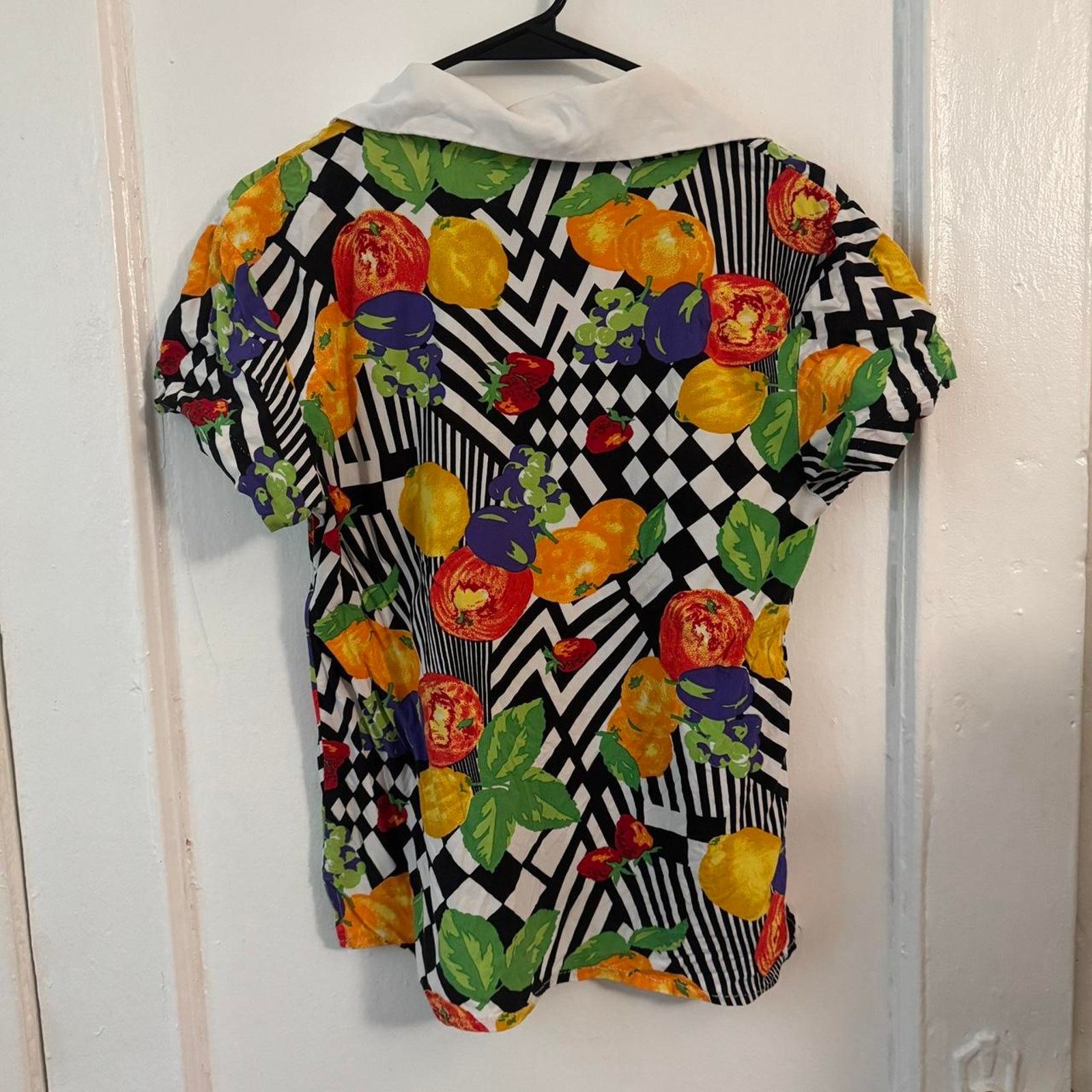 Other Maximalist Lemon Strawberry Grapes Fruits Checker Retro 90s Size S / US 4 / IT 40 - 5 Thumbnail