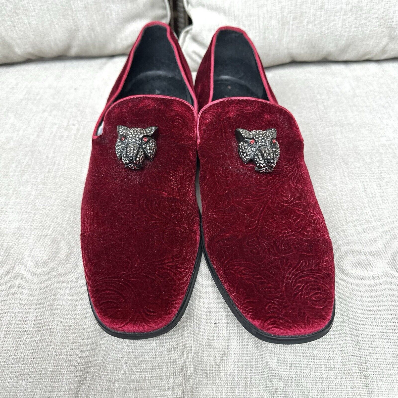 Aldo ALDO Y2K Men Dressy Red Burgundy Velvet Loafers Sz 12 Size US 12 / EU 45 - 3 Thumbnail