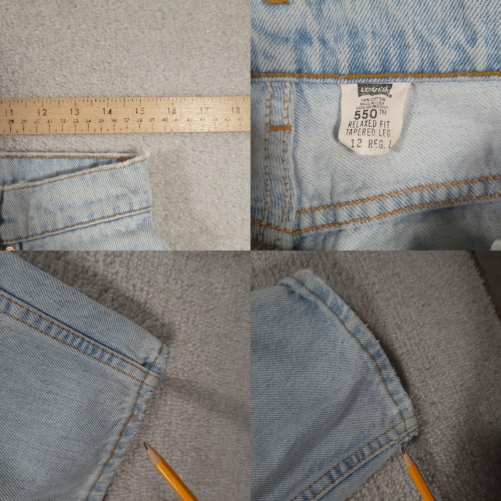 Levi's VINTAGE Levi's 550 Relaxed Tapered Mom Jeans Womens 12 Long Light Wash 90s Jeans Size 34" / US 12 / IT 48 - 8 Thumbnail