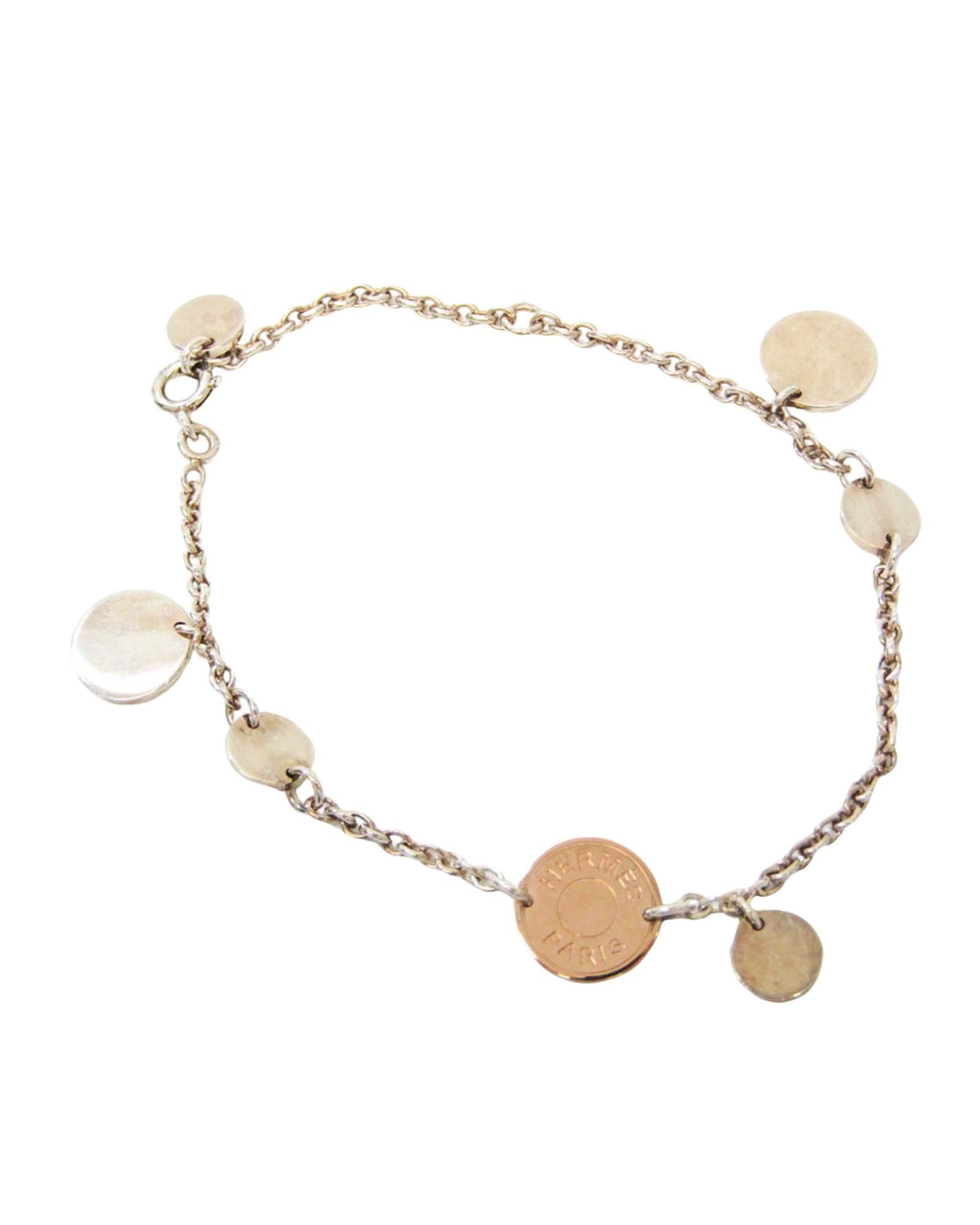 image of Hermes Exquisite Silver Charm Bracelet, Women's