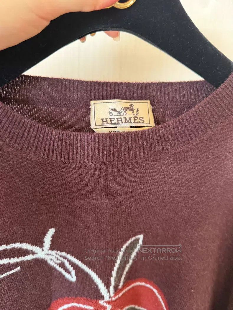 Hermes Hermes Men's Cashmere Sweater with Red Apple Pattern Size US XL / EU 56 / 4 - 3 Thumbnail