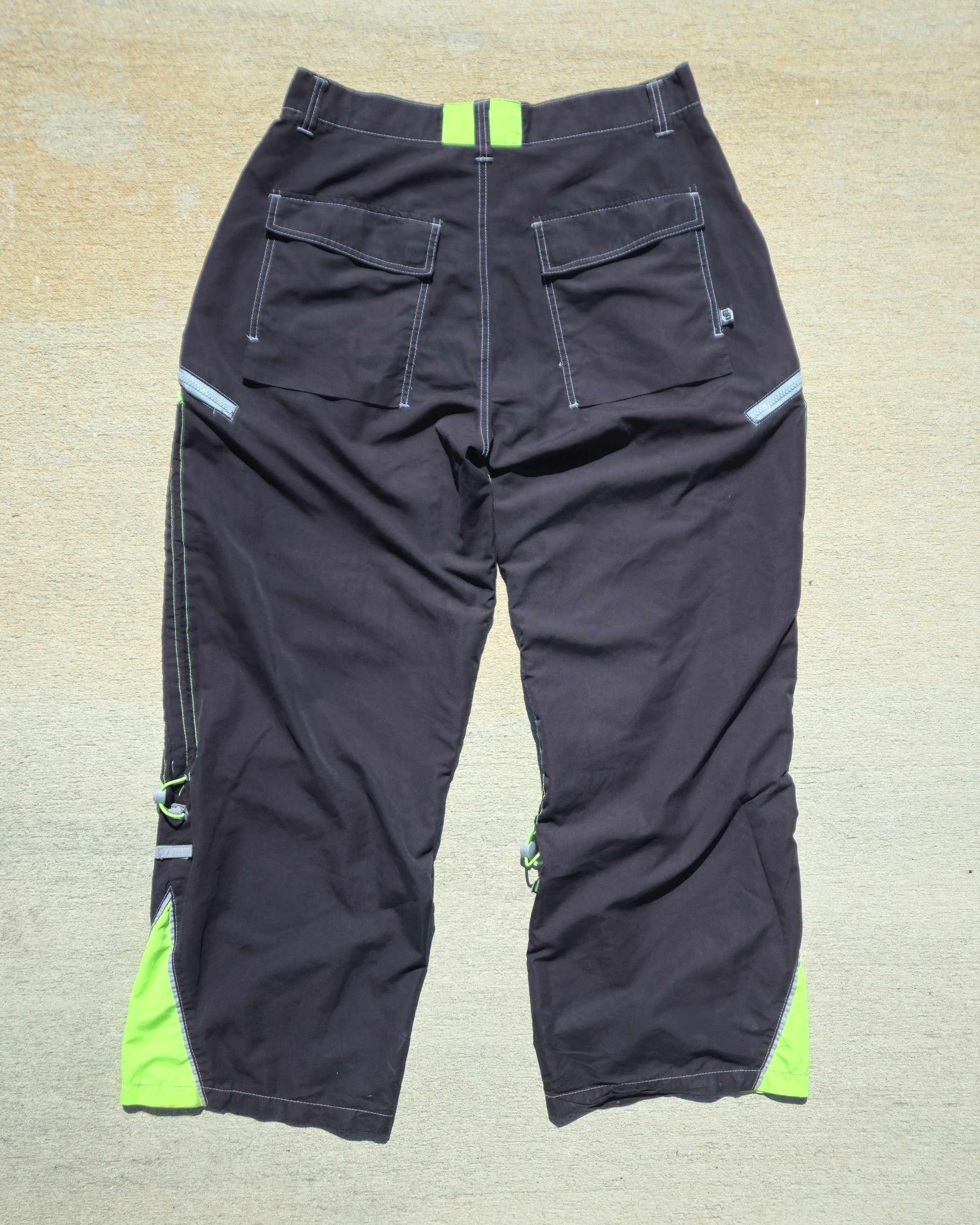 Tripp NYC Vintage Macgear Rave Pants Black Neon Green Kikwear JNCO Size US 36 / EU 52 - 4 Thumbnail