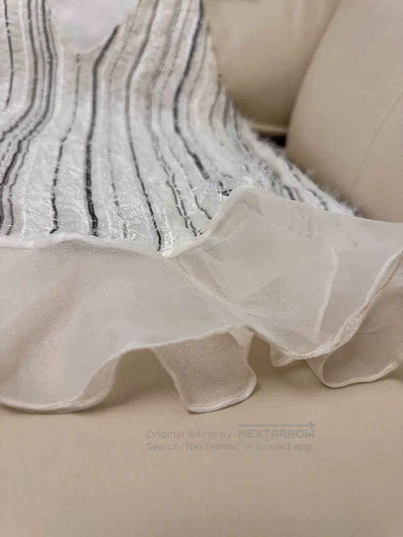 Brunello Cucinelli Brunello Cucinelli White Silk Beaded Vest Size XS / US 0-2 / IT 36-38 - 4 Thumbnail