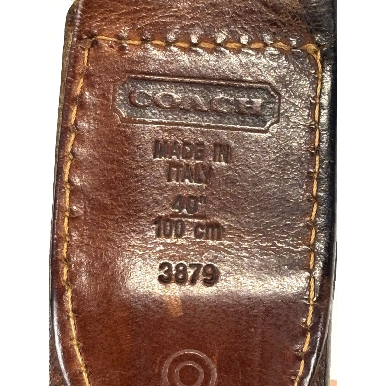Coach VINTAGE Coach Belt Leather Brown Grosgrain Ribbon 40 Italy Men’s Size 40 Brown Leather Coach Belt 1.25” USA? Size 40 - 7 Thumbnail