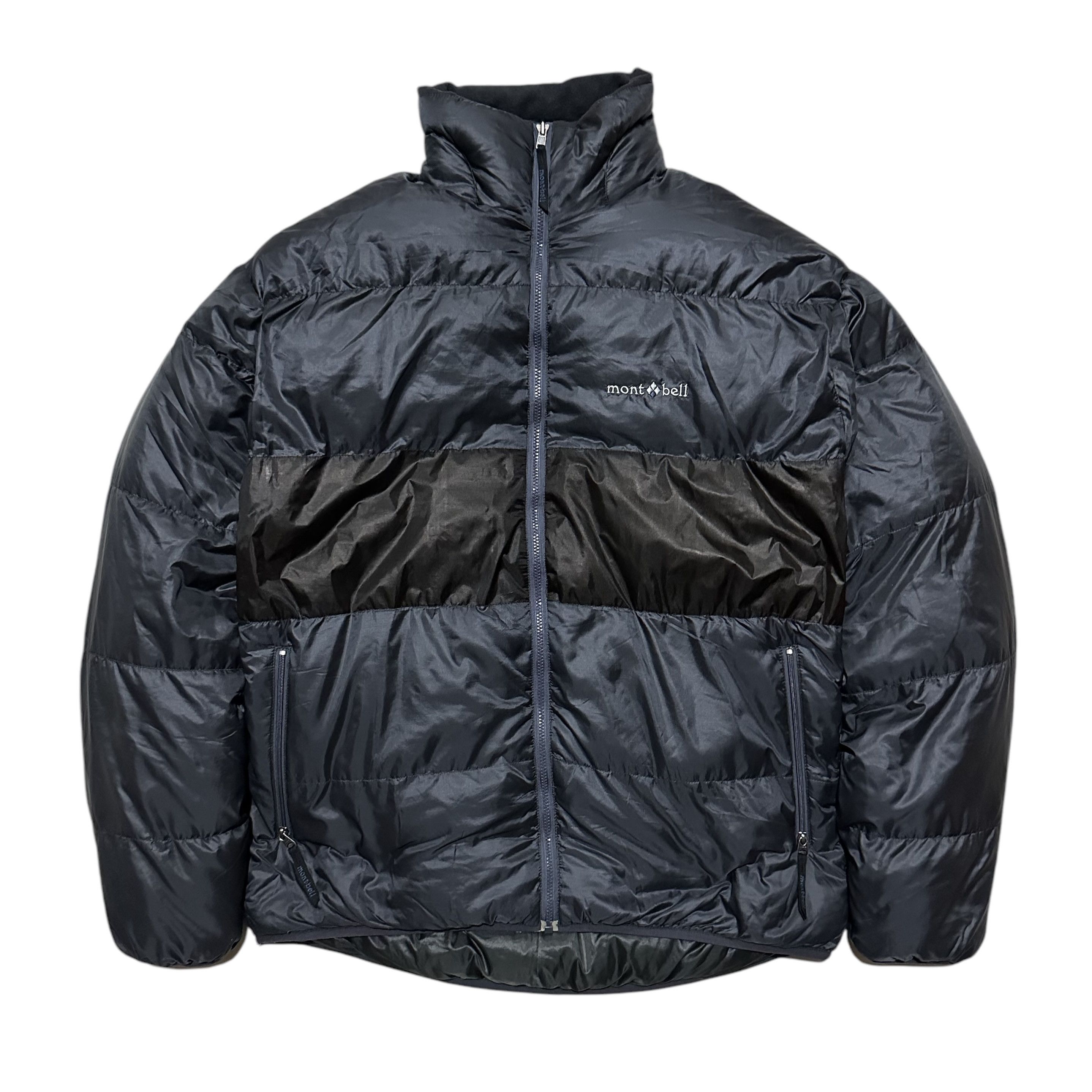 🔥Montbell 2000s Goose Down Nylon Puffer Jacket Dark Blue
