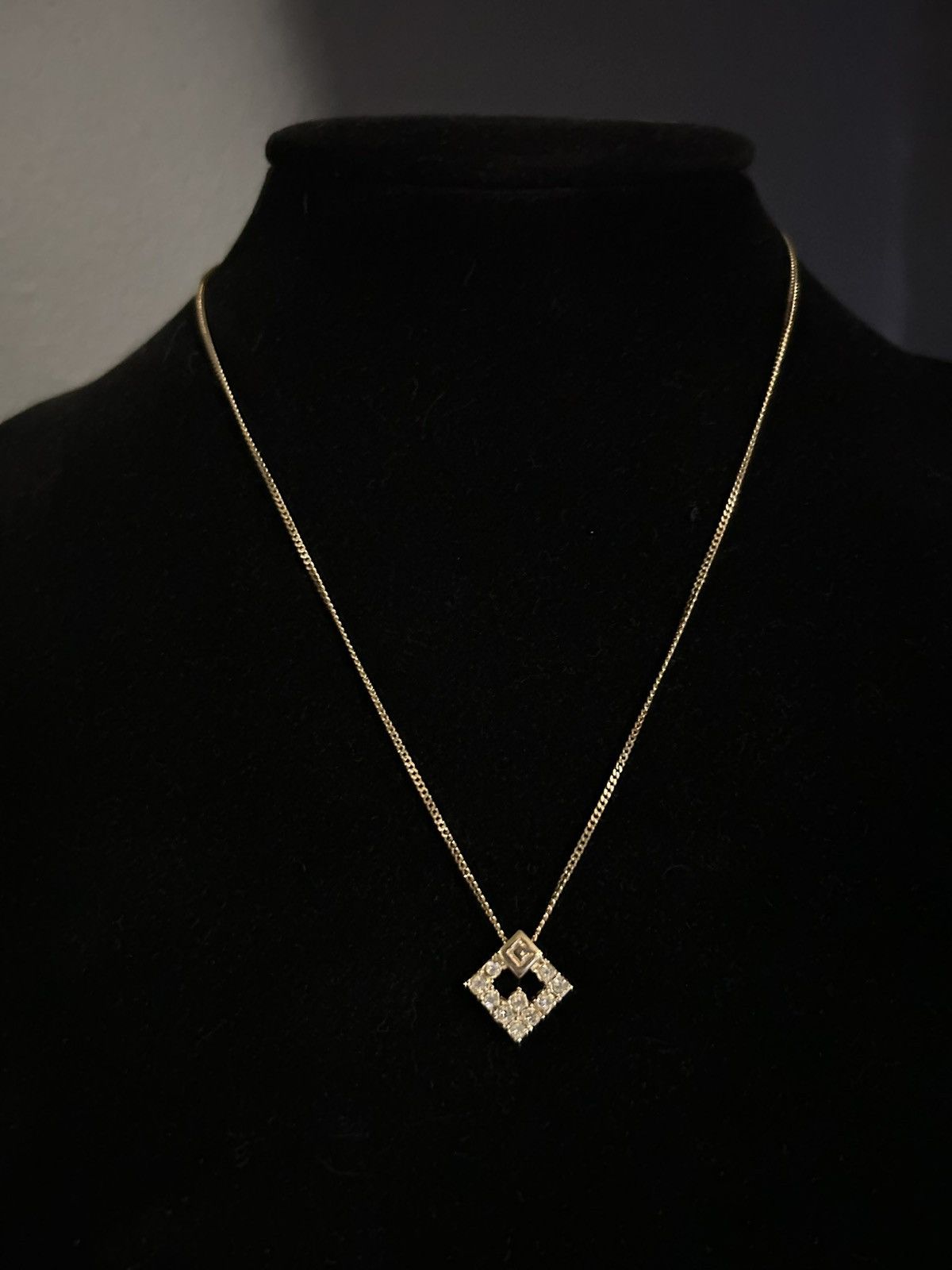 Givenchy Vintage Givenchy Crystal G Logo Pendant Gold Tone Necklace Size ONE SIZE - 1 Thumbnail