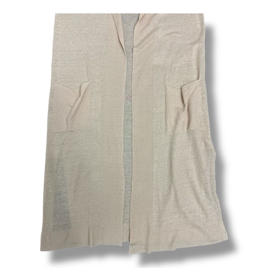 Other SWTR Duster 100% Linen Tan Duster Lightweight Pocket Cardiga Size M / US 6-8 / IT 42-44 - 3 Thumbnail