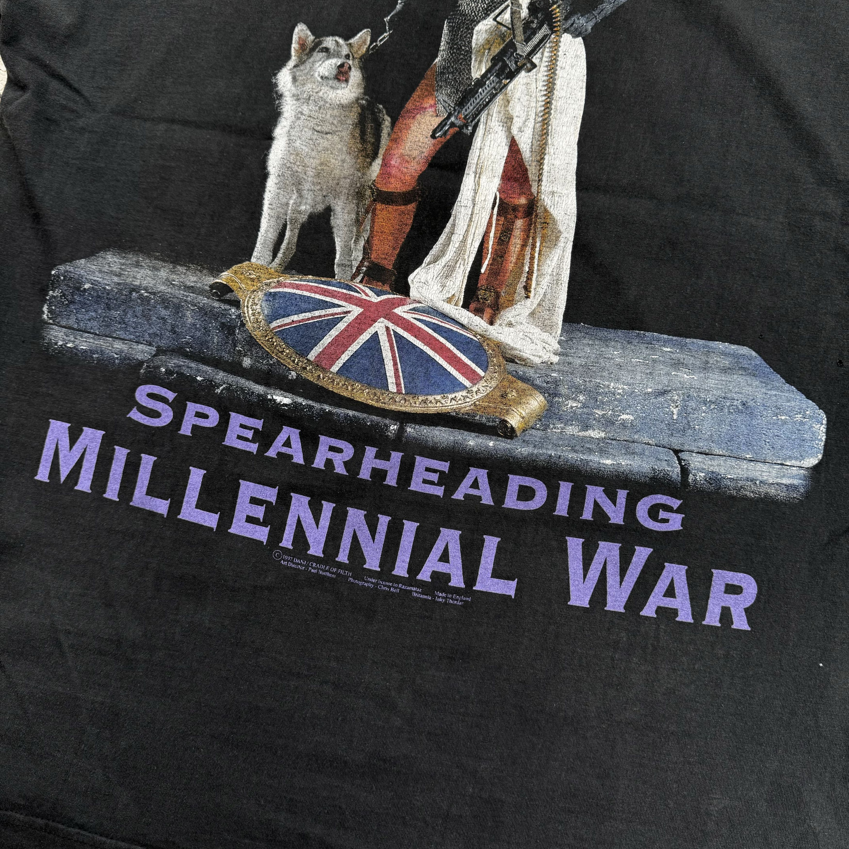 Band Tees × Vintage CRADLE OF FILTH SPEARHEAD WAR METAL BAND 90S T SHIRT VINTAGE Size US XL / EU 56 / 4 - 3 Thumbnail