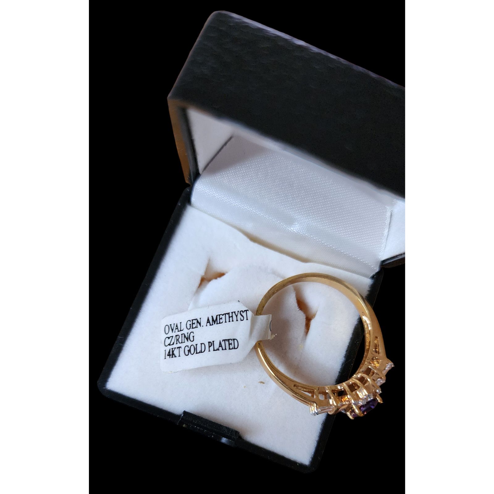 Other Genuine Amethyst & Cubic Zirconia Gold Plate Ring Size 11 Size ONE SIZE - 4 Thumbnail