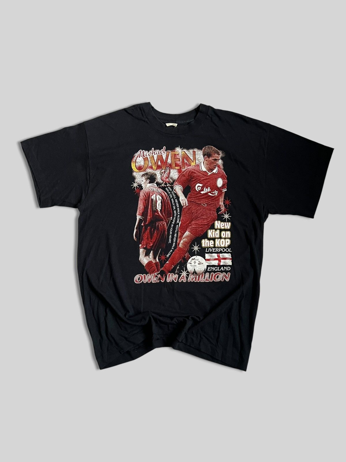 Vintage 90s Vintage Liverpool England Tee Michael Owen Soccer Size US XL / EU 56 / 4 - 1 Thumbnail