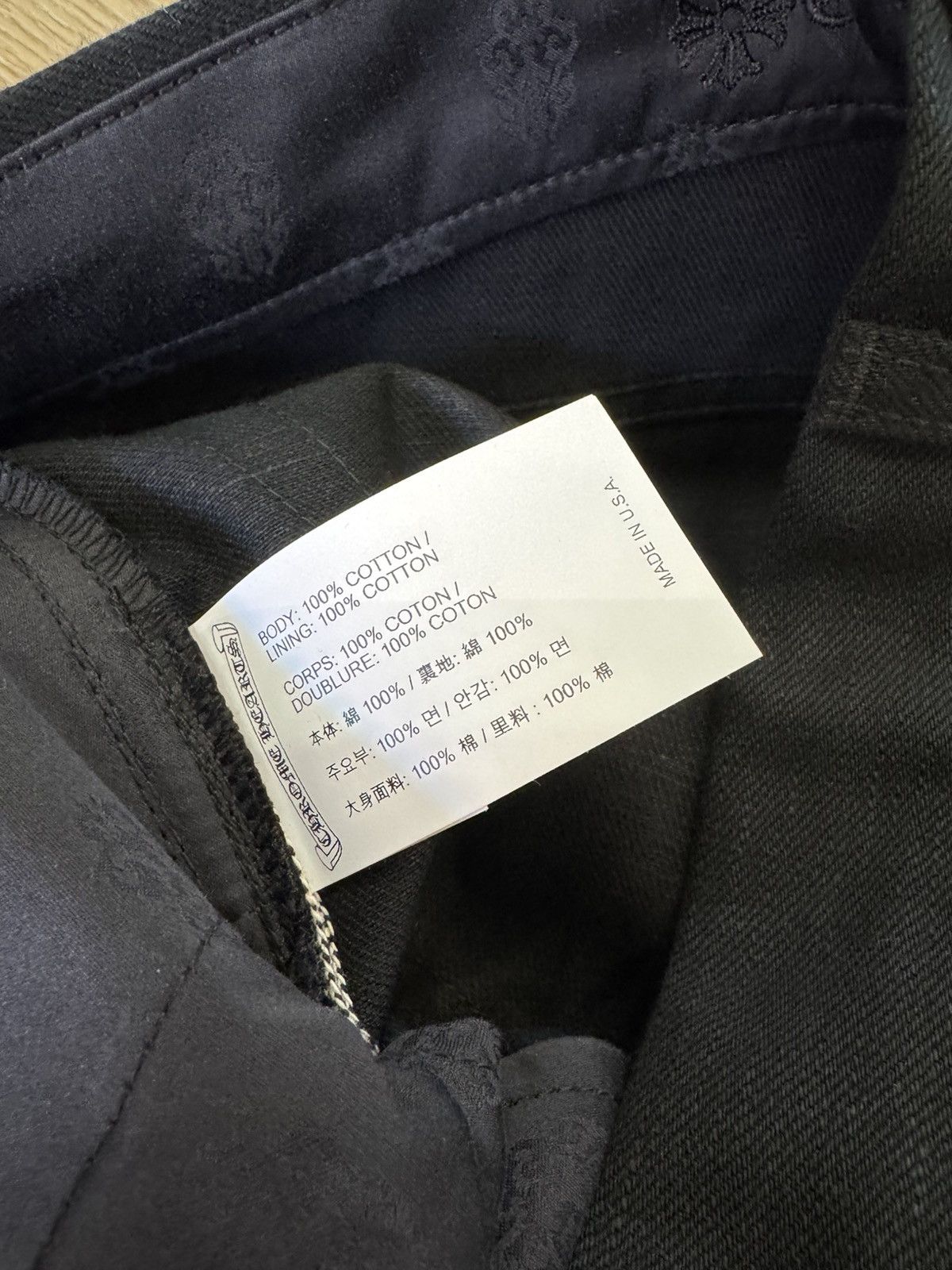 Chrome Hearts Chrome Hearts Knee Fleur Black Jeans Size US 33 - 4 Thumbnail
