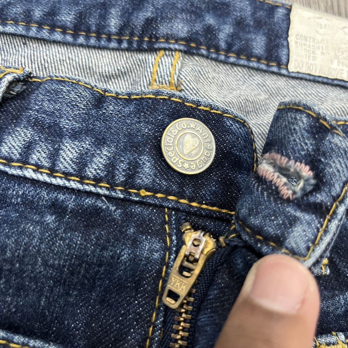 Japanese Brand Antgauge - Double Waist Distressed Patchwork Denim Ifaix Lgb Size US 27 - 7 Thumbnail