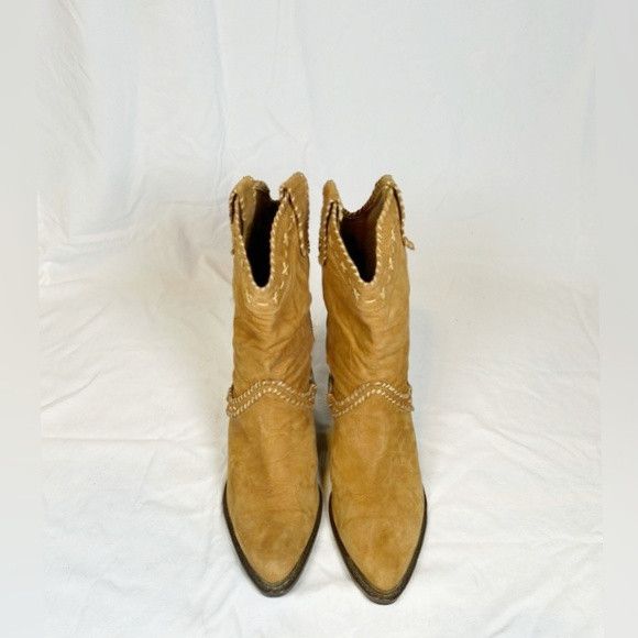 Other Leather Craft Tan Suede Boho Western Boots Size US 6.5 / IT 36.5 - 3 Thumbnail