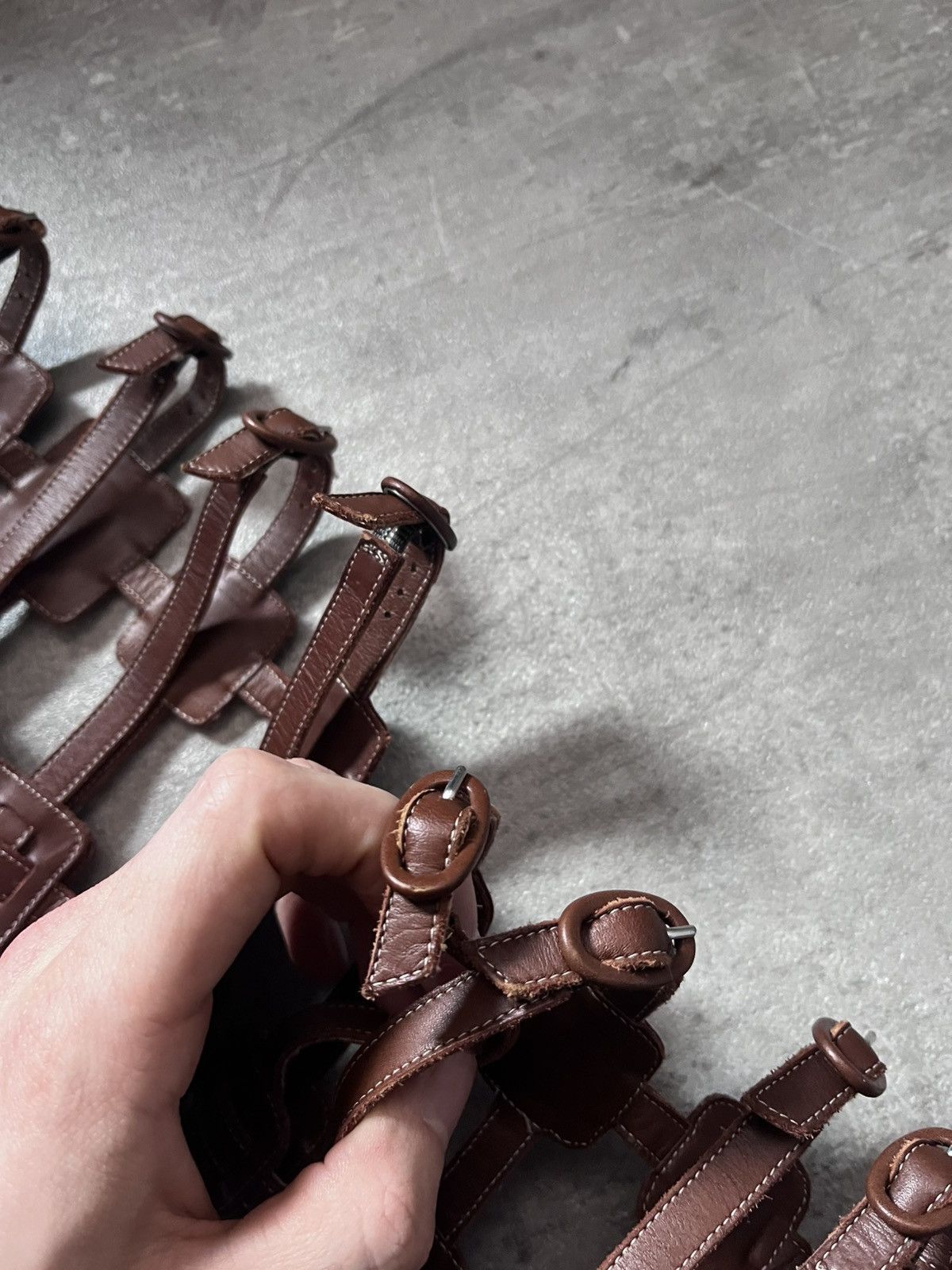 Christian Louboutin Christian Louboutin Gladiator Sandals brown leather Size US 7.5 / IT 37.5 - 10 Thumbnail