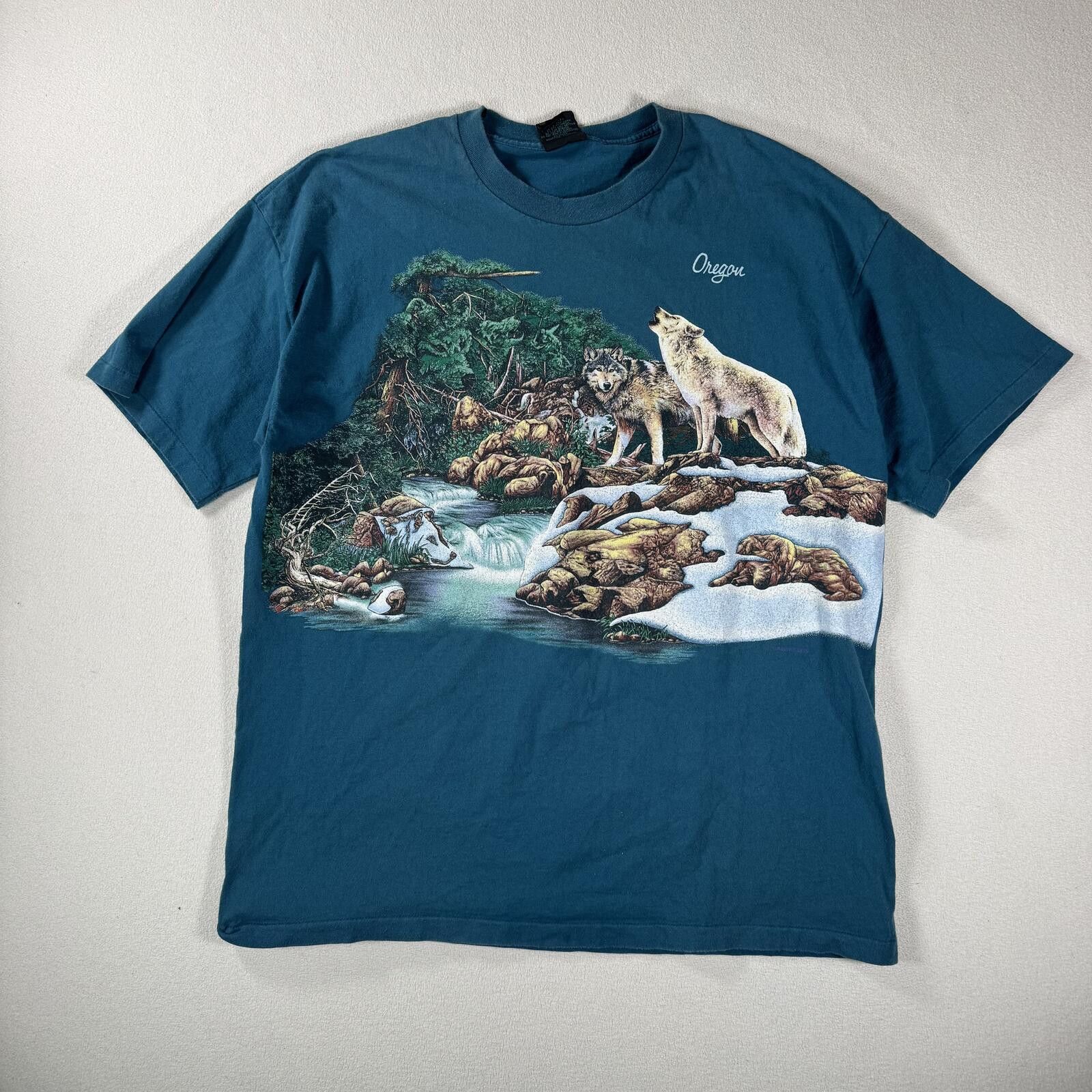 Habitat Vintage 90s Wilderness Animal Wrap Around Tee Size US XXL / EU 58 / 5 - 1 Thumbnail