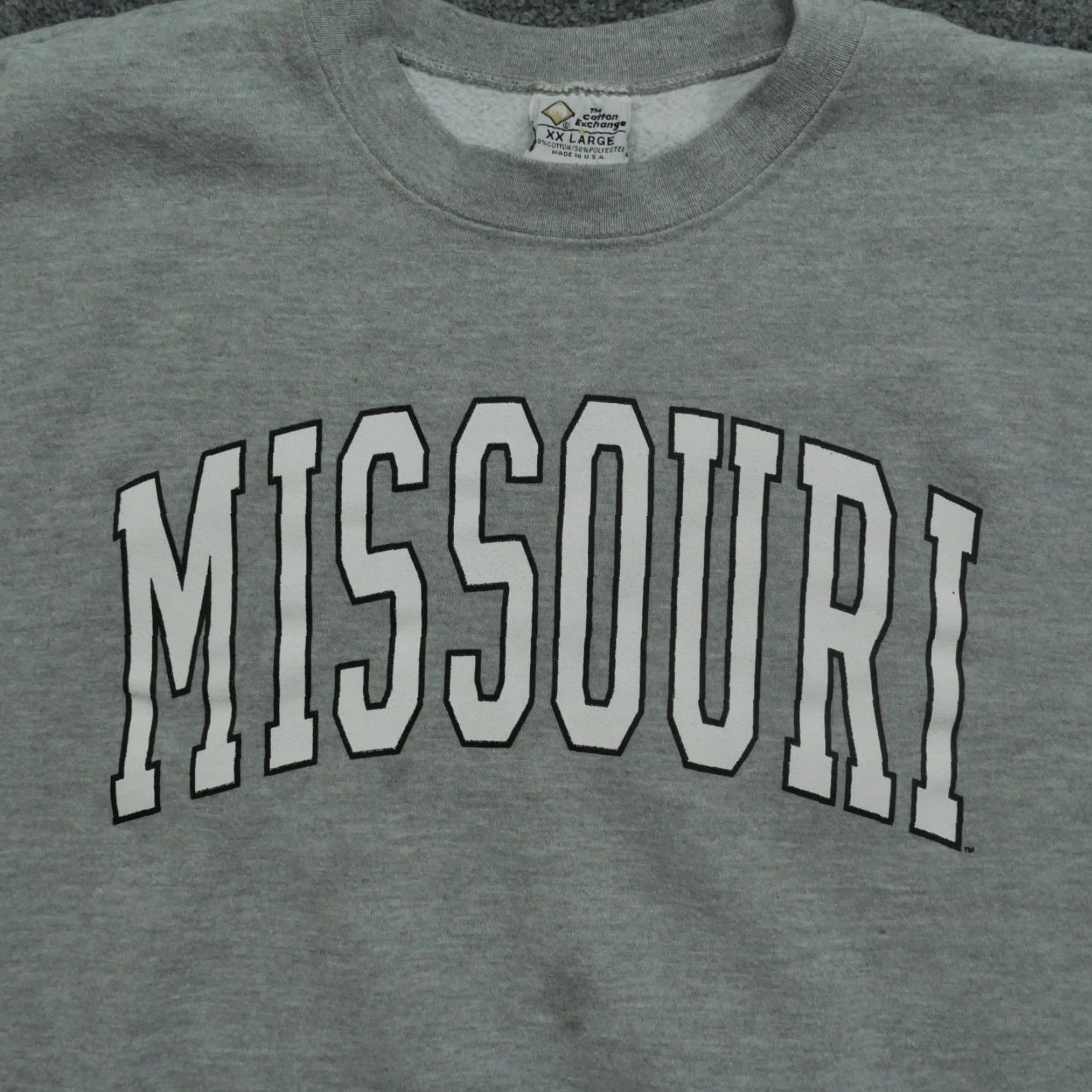 Vintage VINTAGE Missouri Sweatshirt Adult 2XL XXL Grey Pullover Spell Out Mens 90s Size US XXL / EU 58 / 5 - 2 Thumbnail