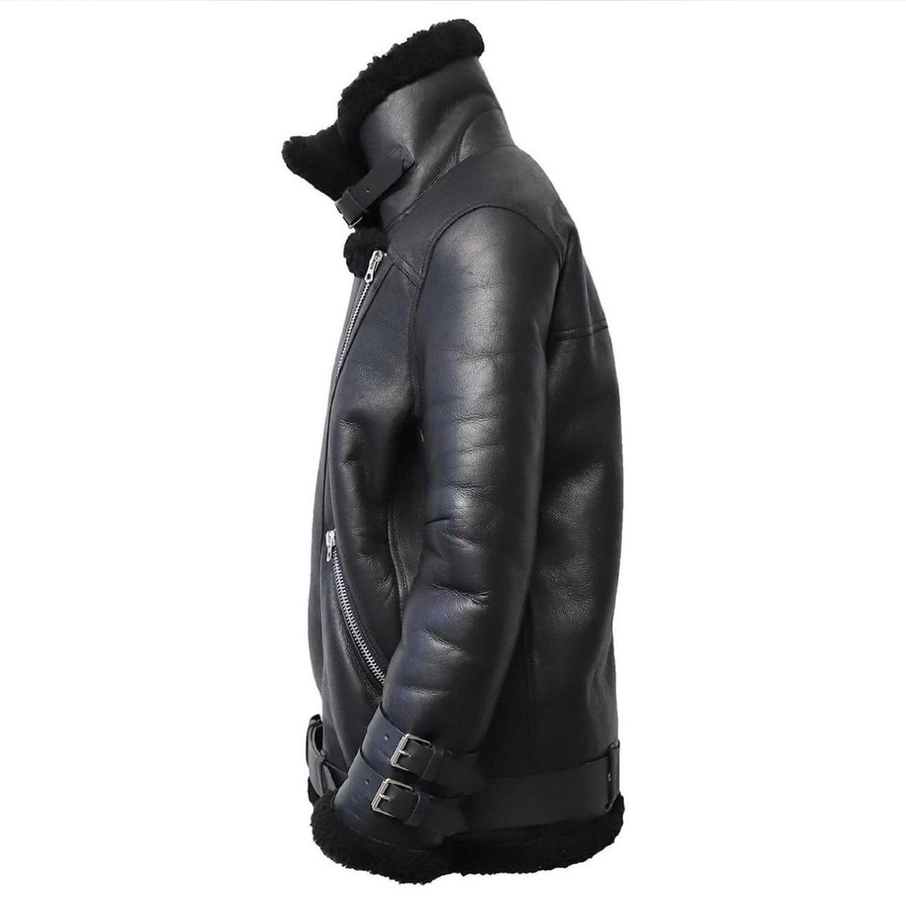 Acne Studios Acne Studios Shearling Biker Jacket — Black (Size S) Size US S / EU 44-46 / 1 - 7 Thumbnail