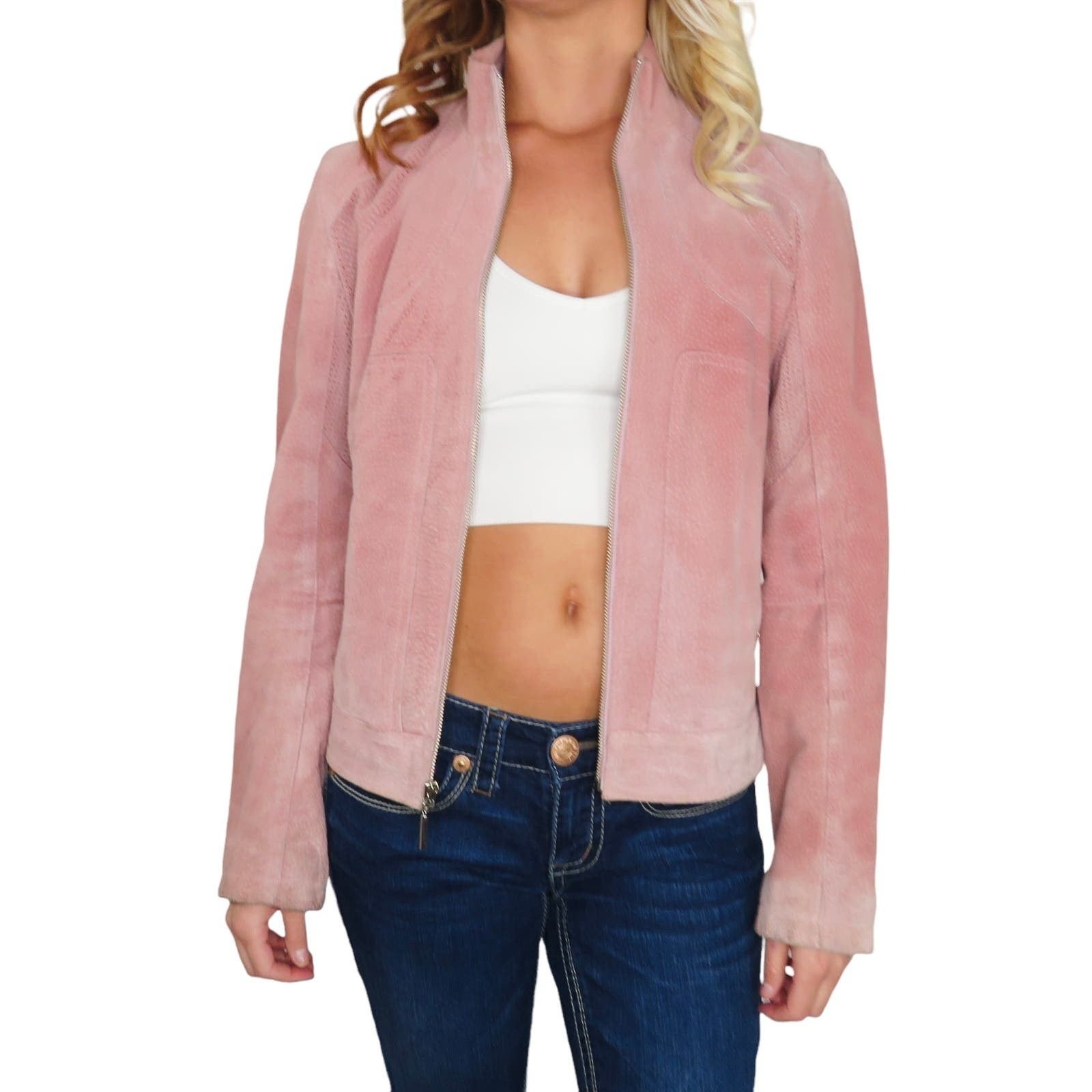 Vintage × Wilsons Leather Vintage Wilsons Leather Pink Leather Jacket Suede Small Size S / US 4 / IT 40 - 2 Thumbnail