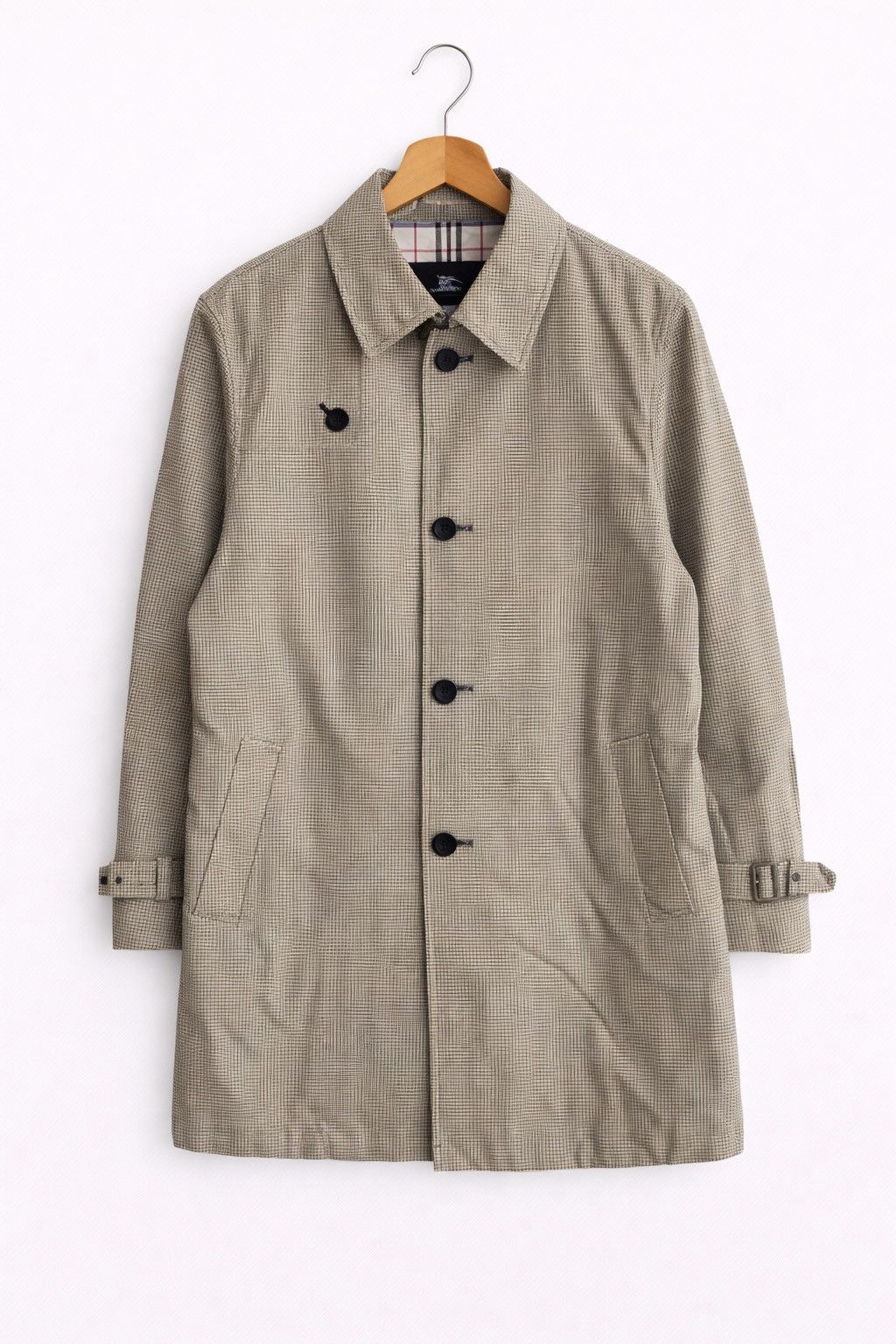 Burberry Burberry Black Label Houndstooth Coat – Classic Check Luxury Size US M / EU 48-50 / 2 - 1 Thumbnail