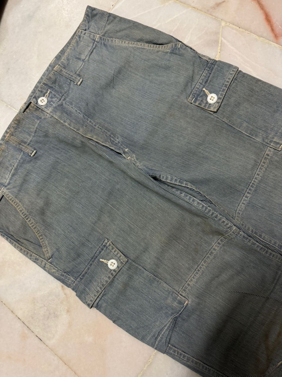 Japanese Brand 💥Insane💥90s Thrashed General Supply Hickory Tactical Cargo Size US 33 - 6 Thumbnail
