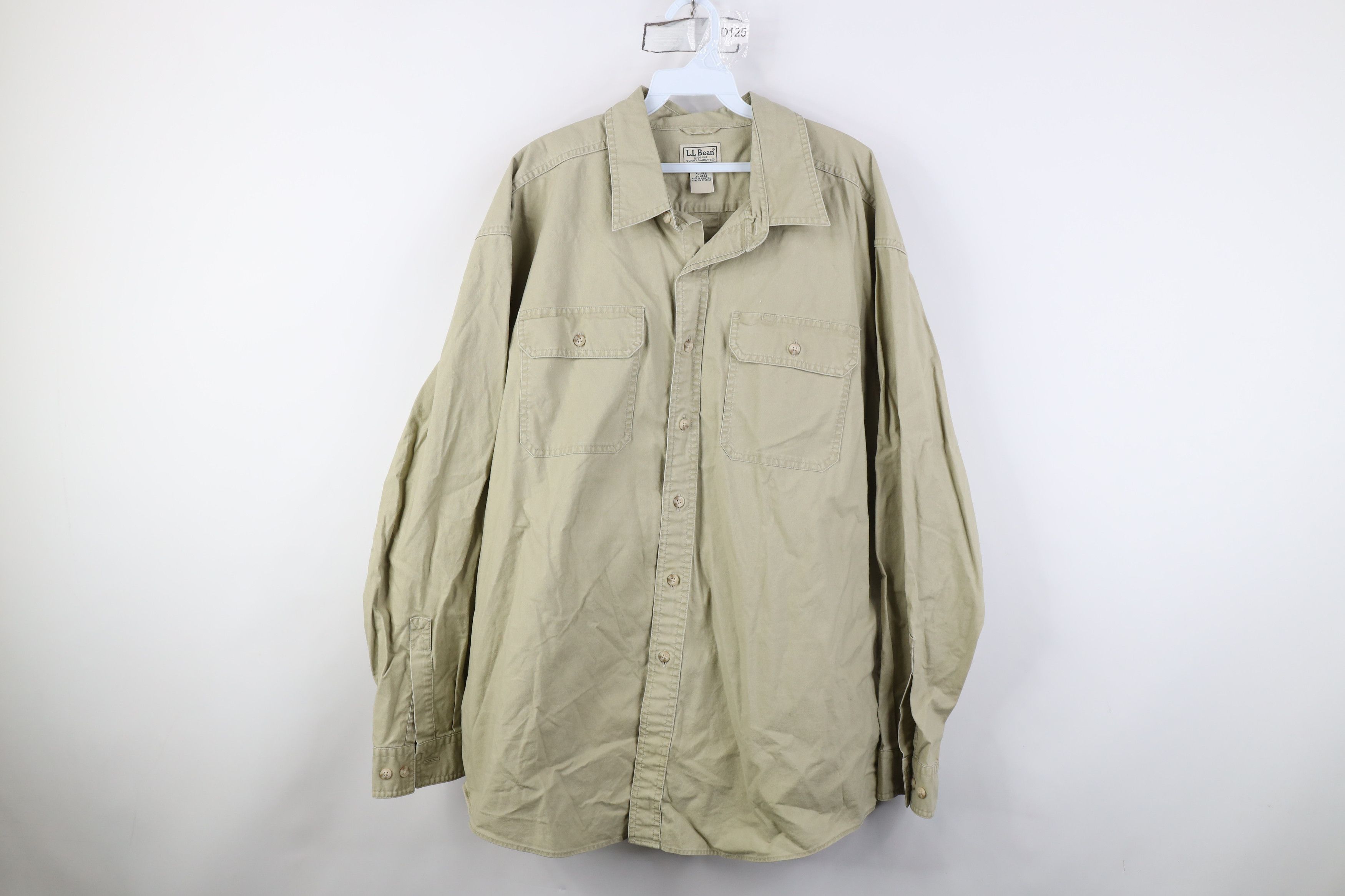 L.L. Bean Vintage 90s LL Bean Safari Bush Button Shirt Beige Cotton Size US XL / EU 56 / 4 - 1 Thumbnail