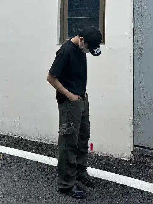 Jean distressed pleated fade grunge cargo pants Size US 32 / EU 48 - 3 Thumbnail