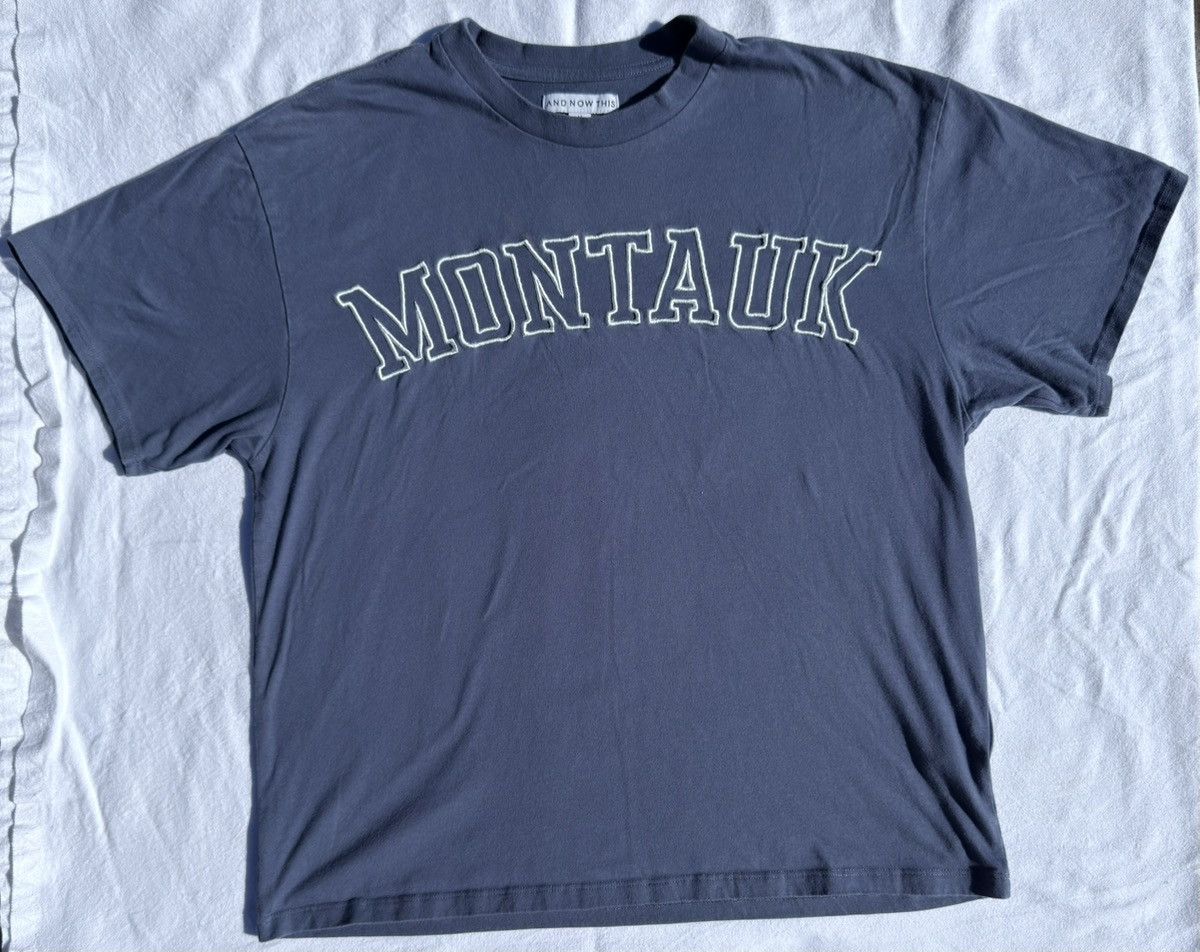 Designer × Vintage Montauk college font stitch embroider tee Size US M / EU 48-50 / 2 - 2 Thumbnail