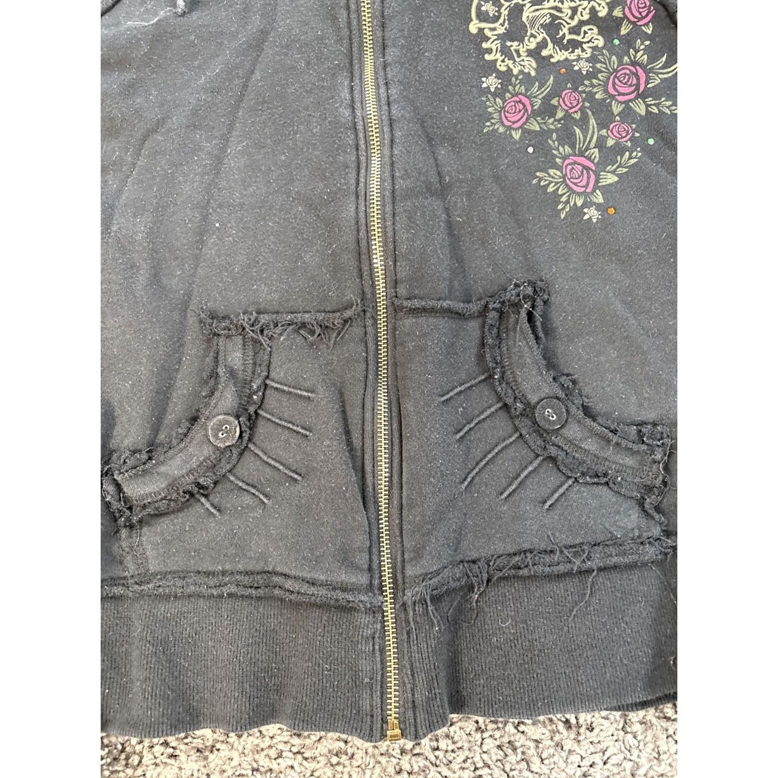 Hard Rock Cafe Hard Rock Hoodie Skull Full Zip Black Women’s L Size L / US 10 / IT 46 - 7 Thumbnail
