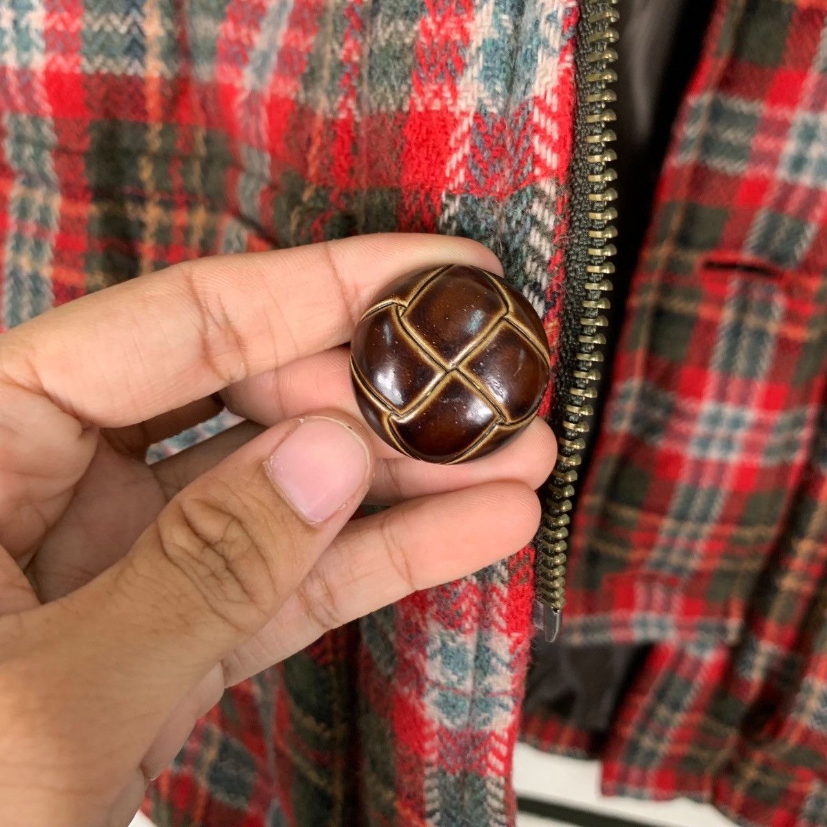 Japanese Brand 291295 HOMME Red Tartan Wool Hooded Coat Jacket #1052-C47 Size US M / EU 48-50 / 2 - 15 Thumbnail