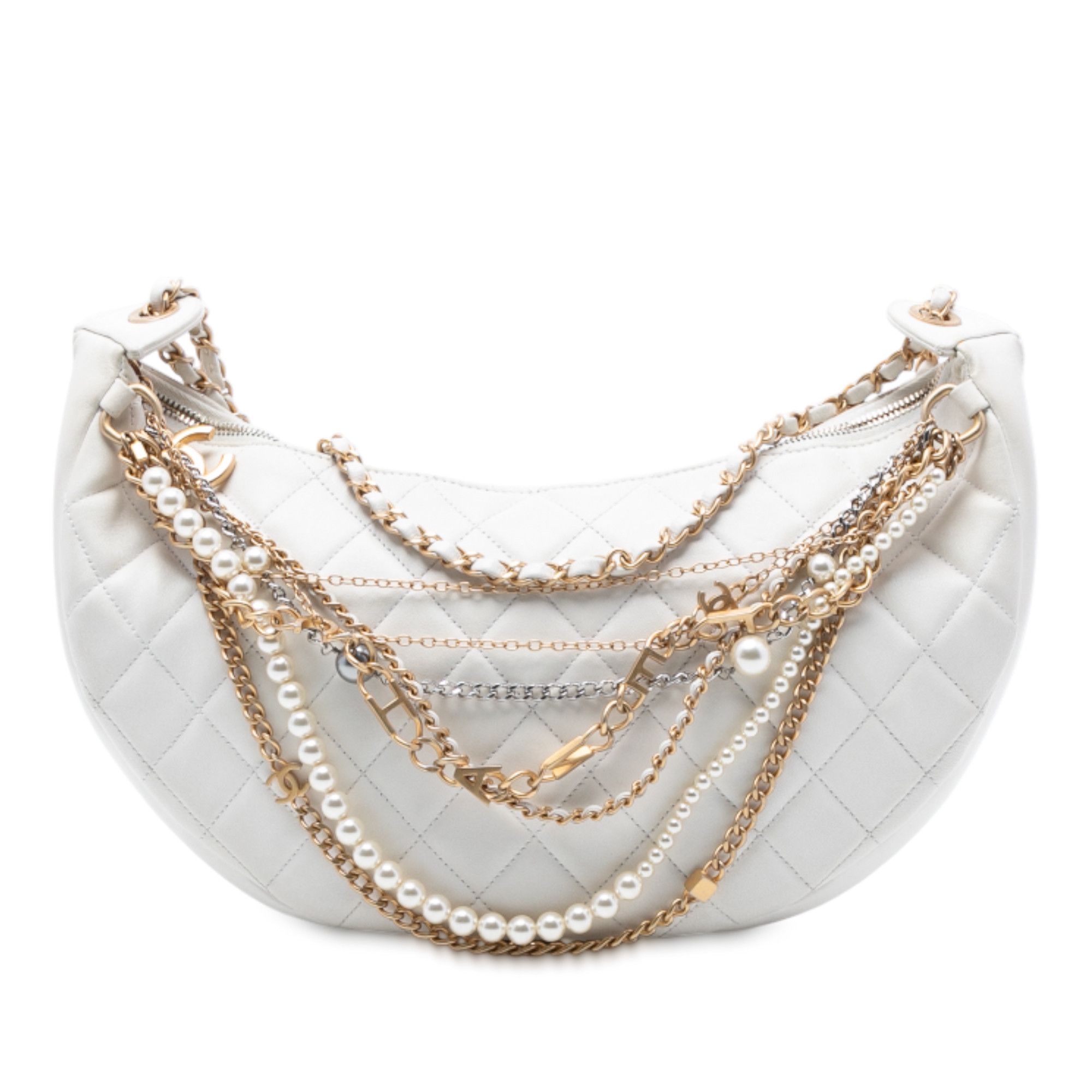Chanel Chanel Quilted Lambskin All About Chains Hobo Size ONE SIZE - 1 Thumbnail