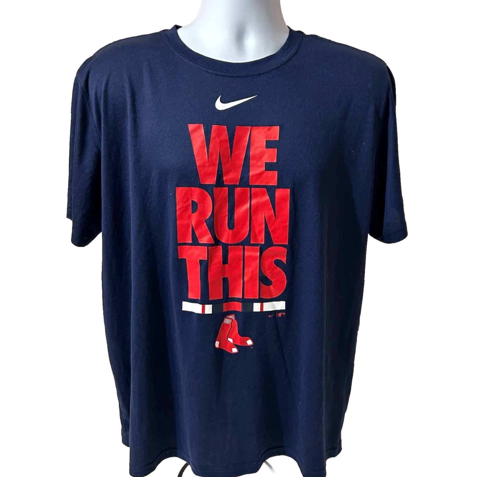 Nike Nike Dri-FIT Boston Red Sox Shirt Men XL Navy Short Sleeve Baseball Graphic Print 2019 Size US XL / EU 56 / 4 - 2 Thumbnail